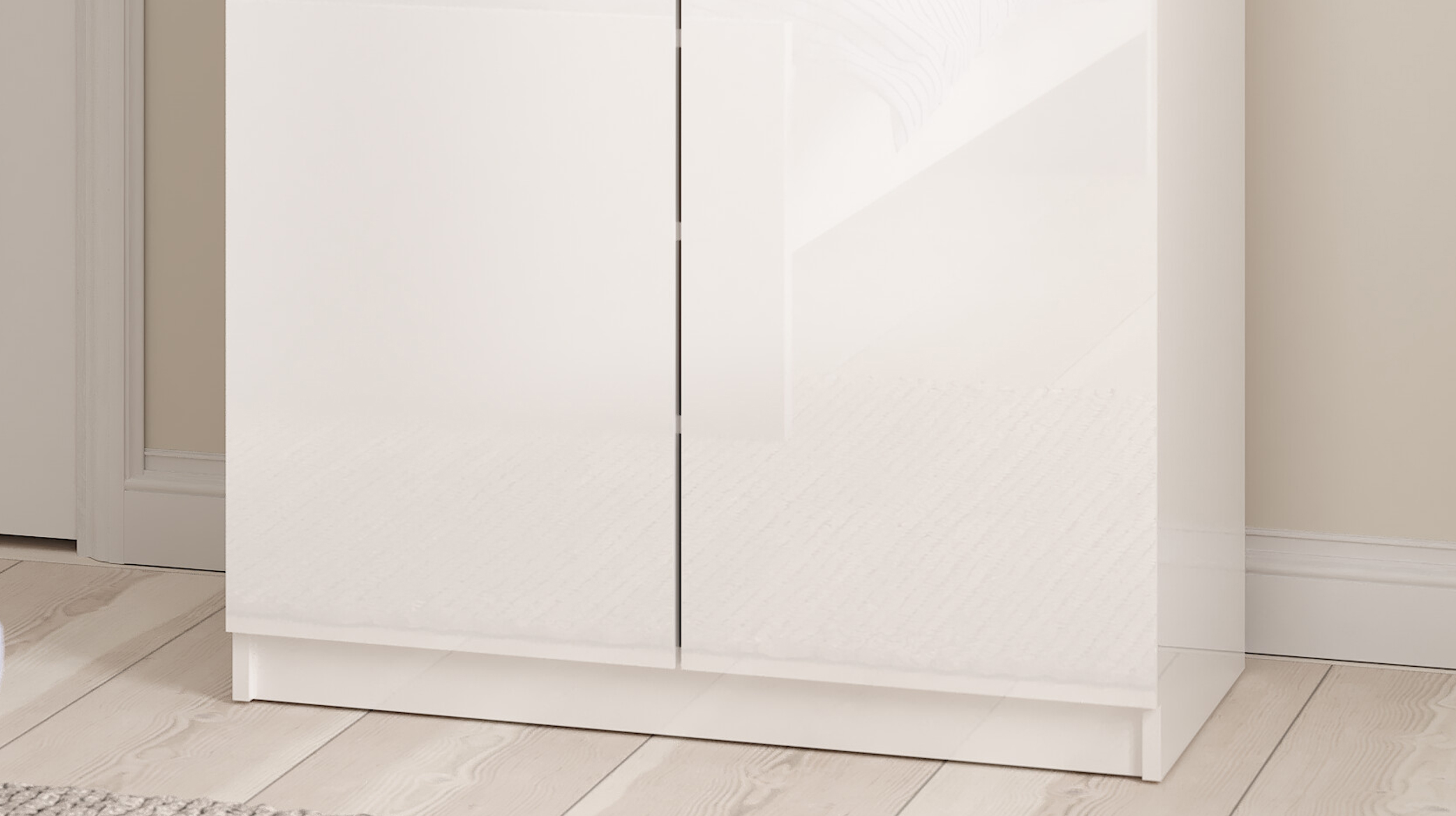 Kommode mit 1 Schublade weiß hochglanz 80 cm - NAIA  Kommode mit 1 Schublade weiß hochglanz 80 cm - NAIA