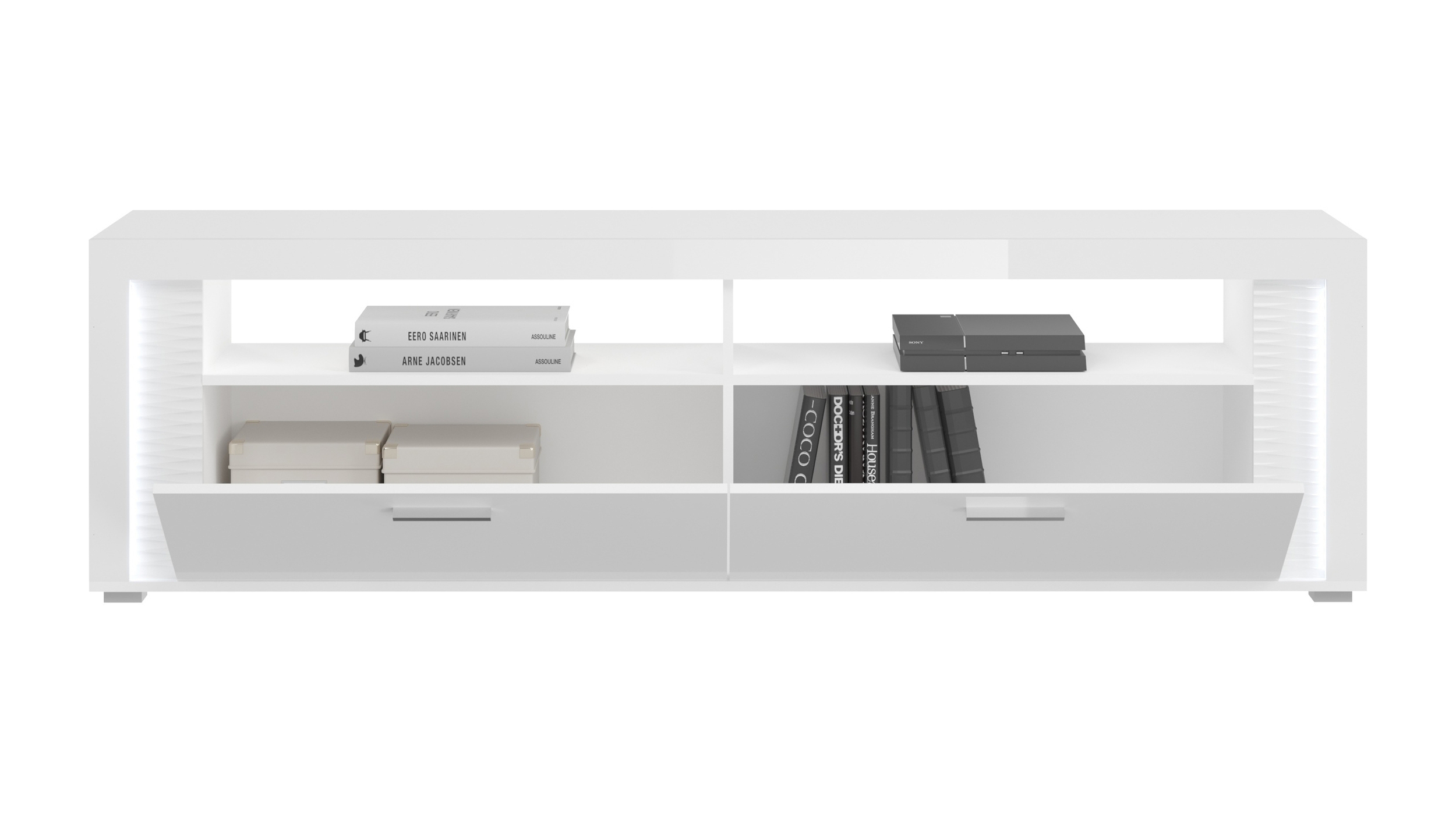 TV-Lowboard weiß hochglanz 201 cm - SKYLIGHT