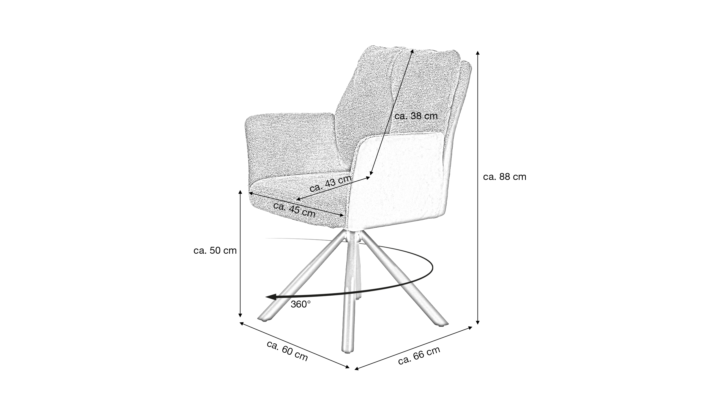 Armlehnstuhl grau Webstoff Microfaser Taschenfederkern - SHELBY