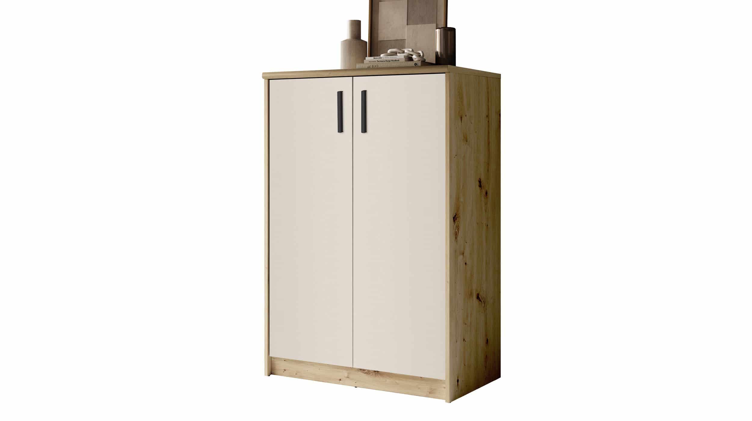 Kommode beige - Artisan Eiche 74 x 50 cm - 2-türig - NELLY