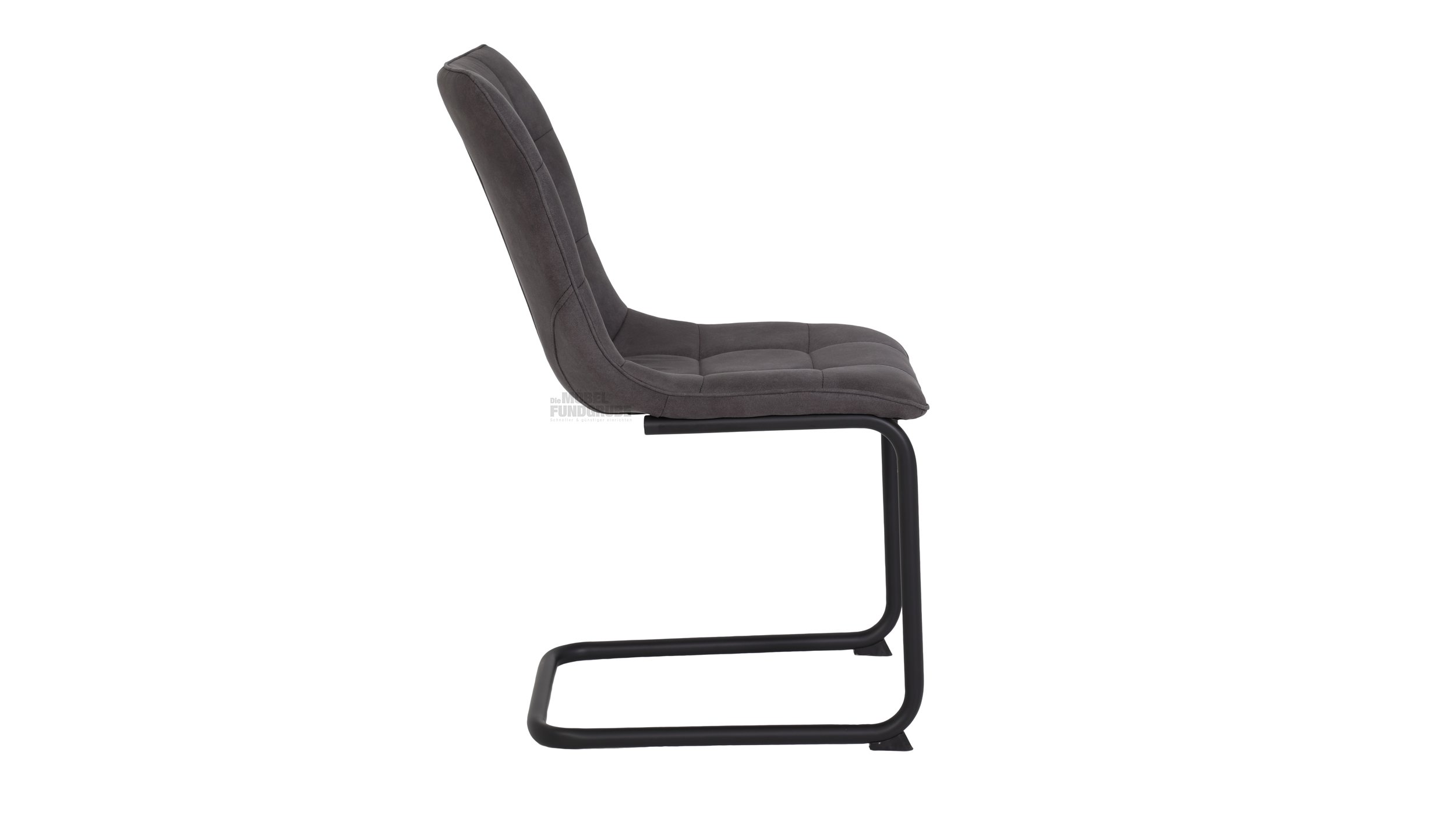 Schwingstuhl für Esszimmer anthrazit mit Microfaser - JENNY