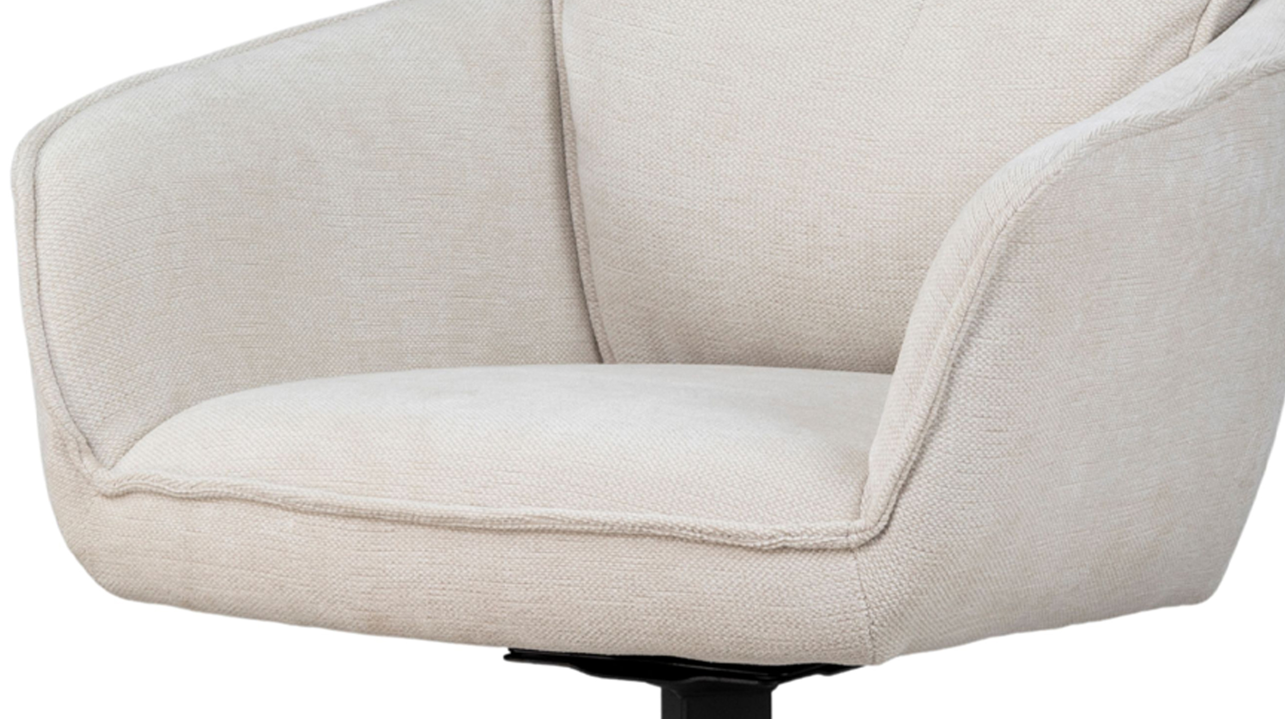 Armlehnstuhl beige Chenille-Optik - Taschenfederkern - drehbar - DIJON