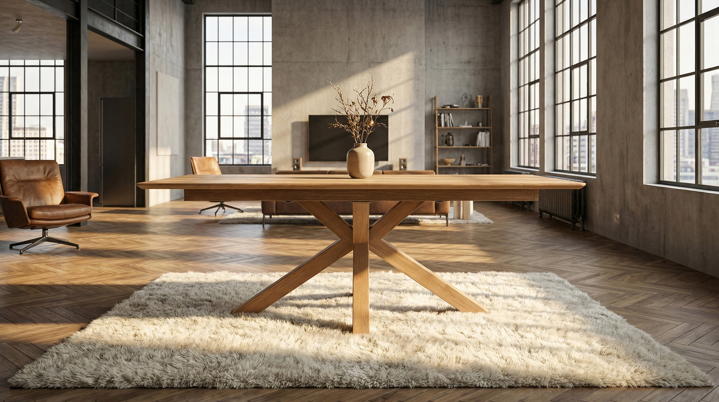 Esstisch Massivholztisch 180 cm in Wildeiche ausziehbar - RICARDO