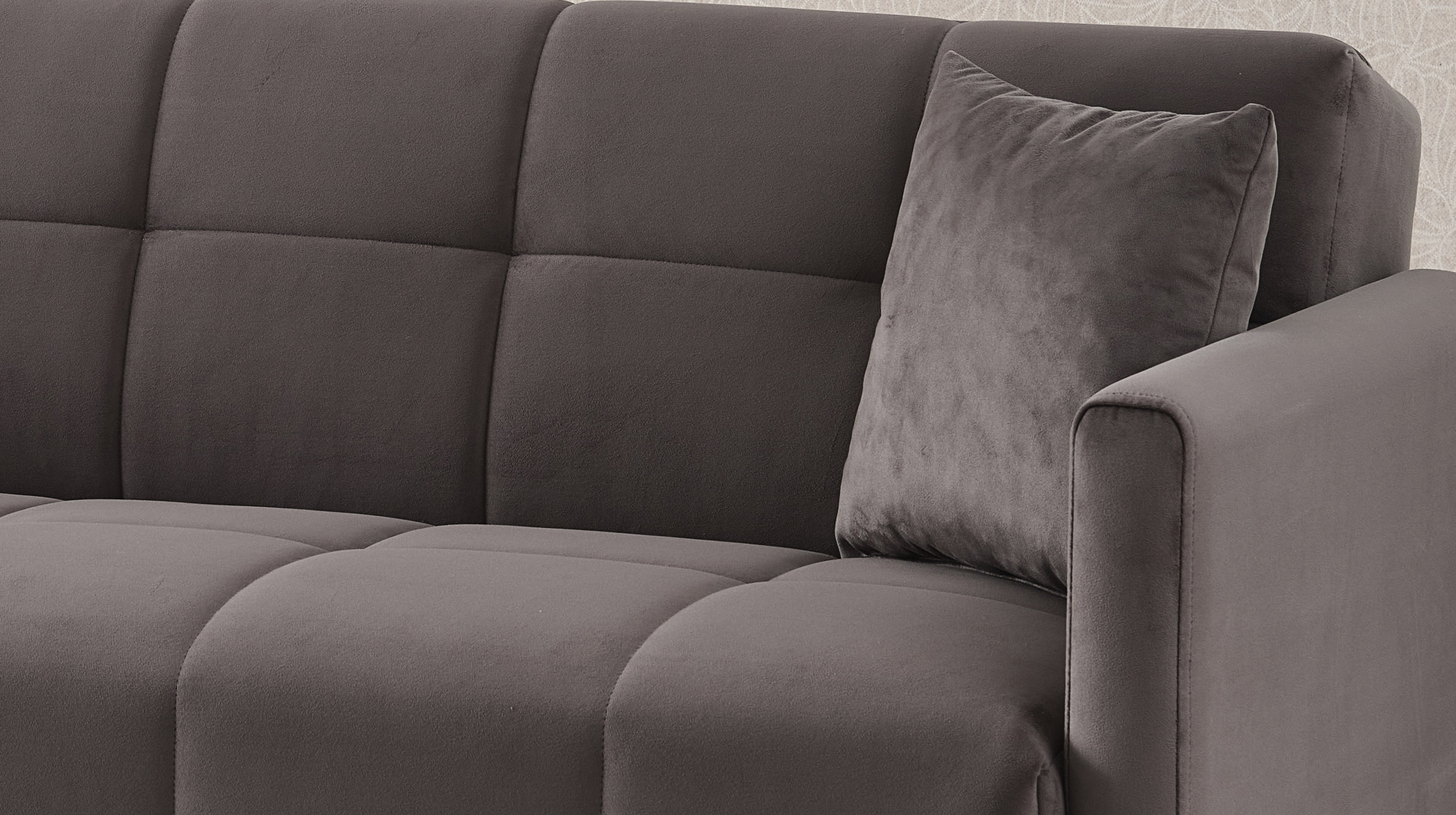 Einzelsofa grau Schlaffunktion Bettkasten ausziehbar 213 cm - PERU