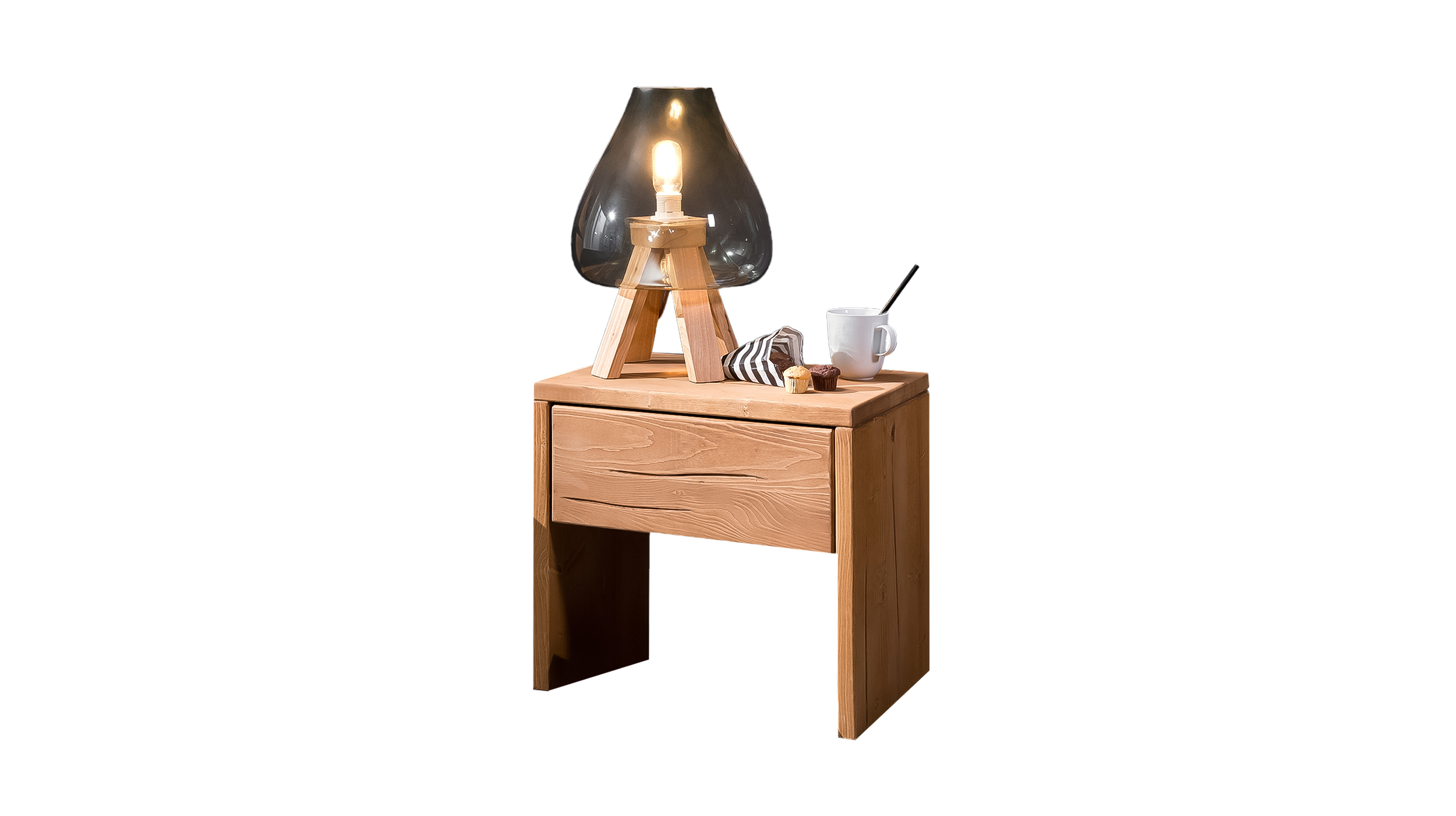 Nachttisch Fichte massiv 50 x 46 cm - mit Schublade - BENKA  Nachttisch Fichte massiv 50 x 46 cm - mit Schublade - BENKA