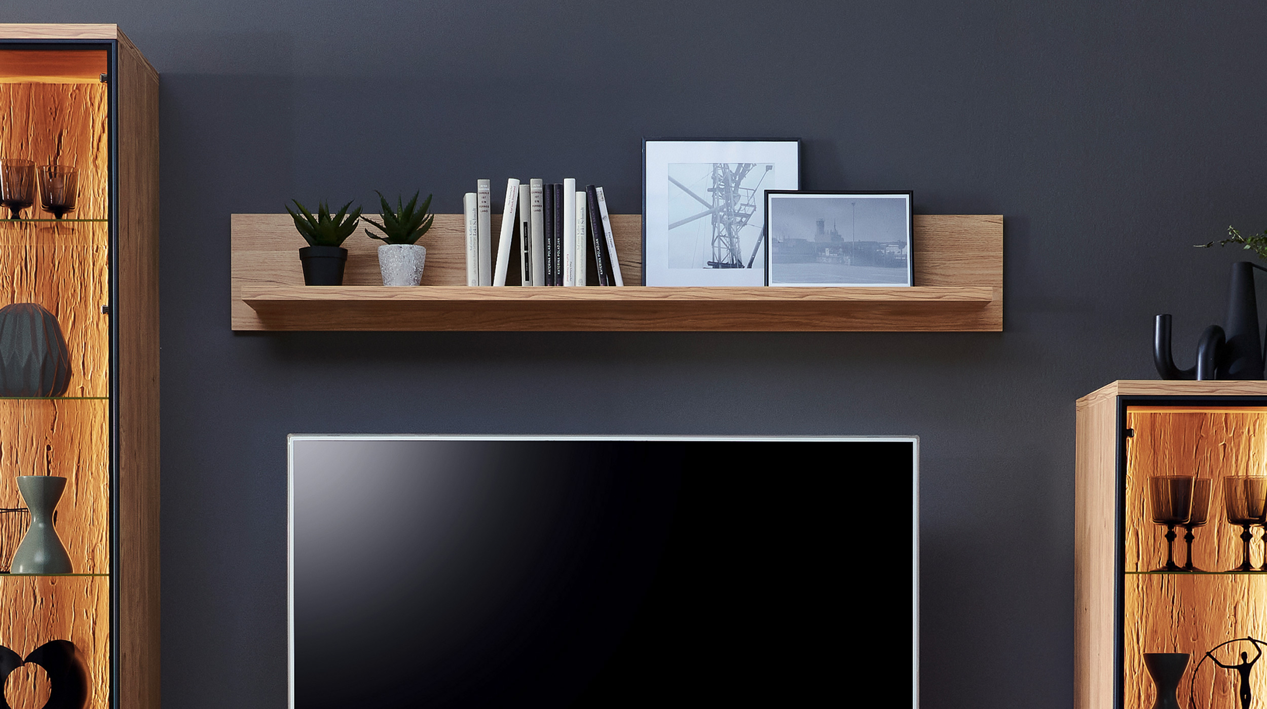 Wohnwand Gustavson Eiche 360 cm - Anbauwand- OLSBERG 