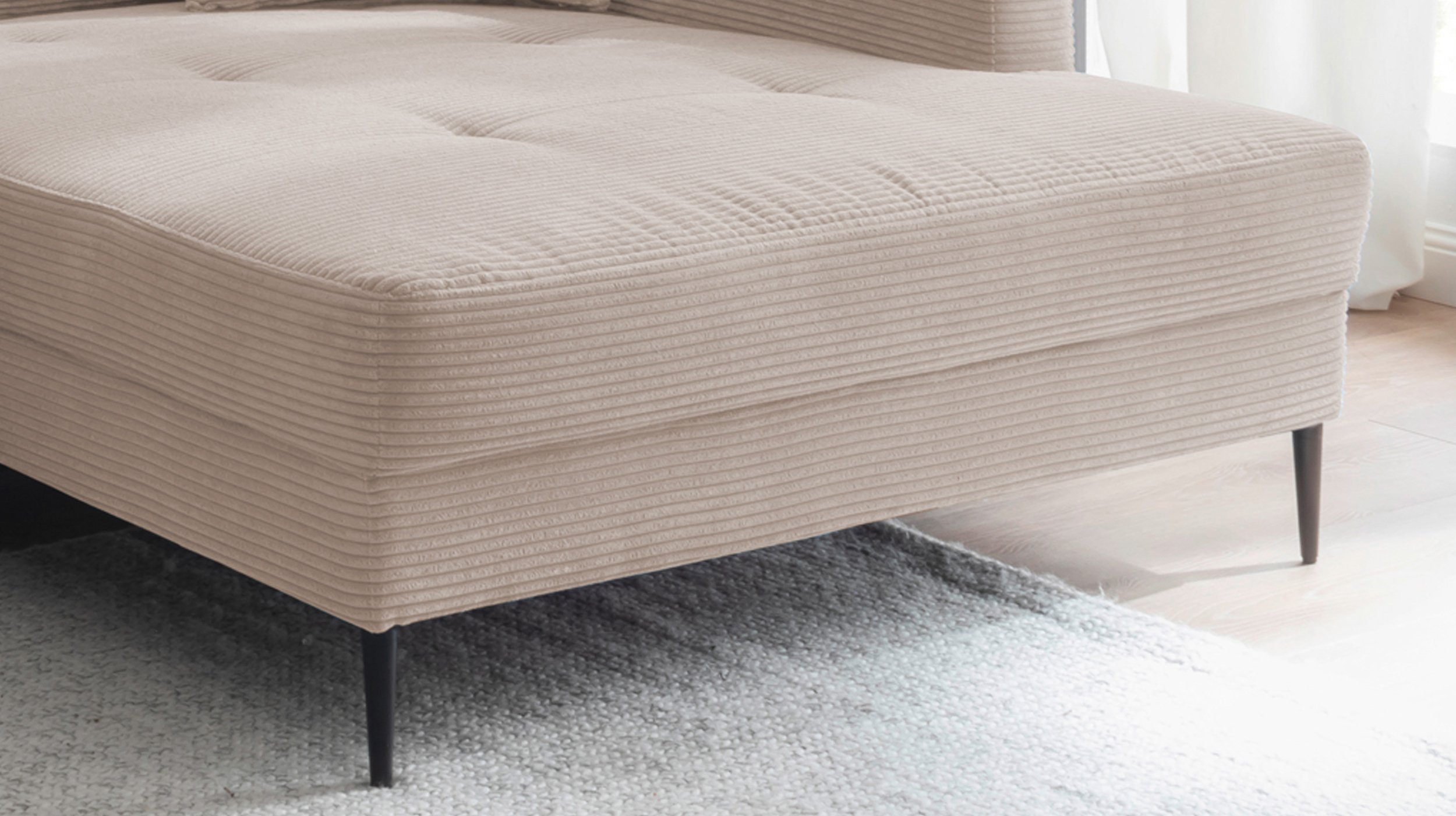 Ecksofa Cord beige 276 x 173 cm - SUMMER