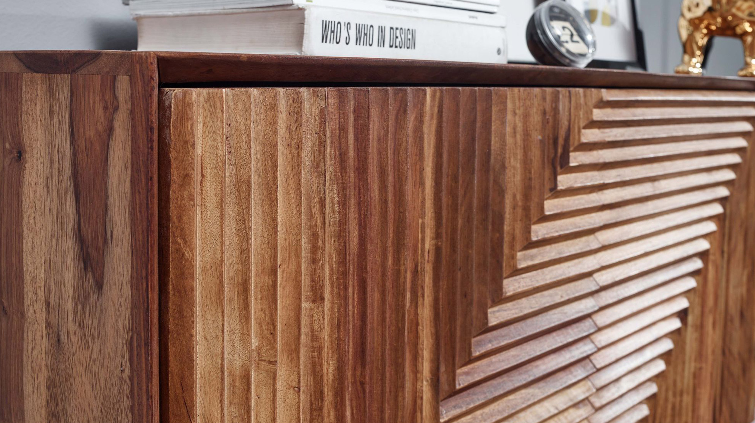 Sideboard Sheesham massiv 148 x 40 cm 3-türig -  DAINA