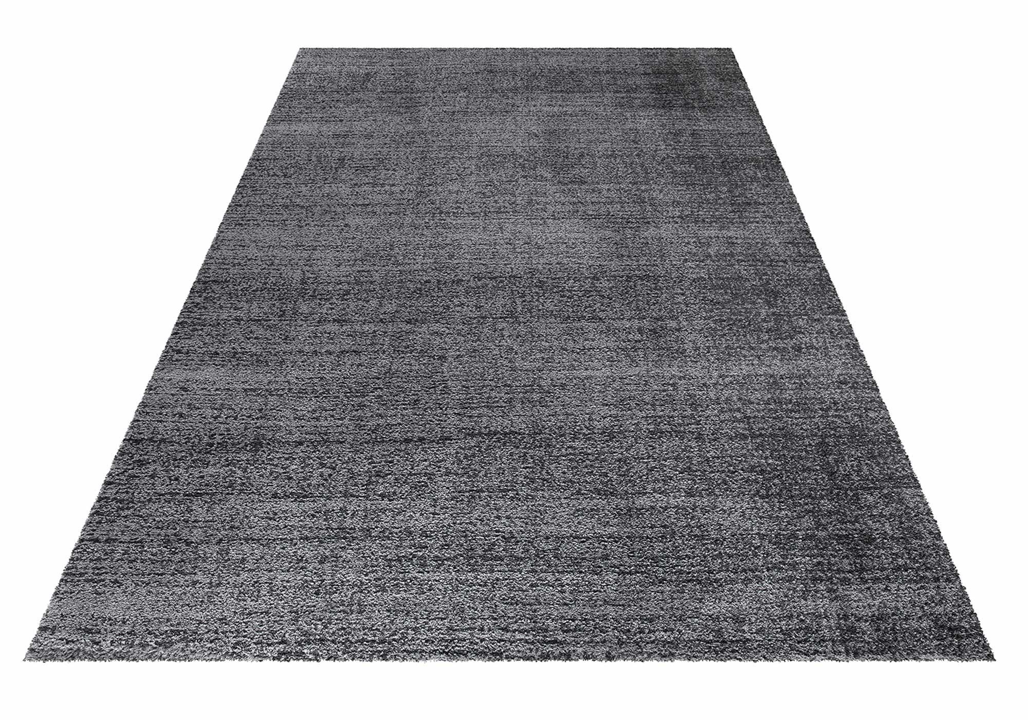 Festival Hochflor-Teppich 80 x 150 cm - stahlgrau - 30 mm - weich - Delgardo K11496
