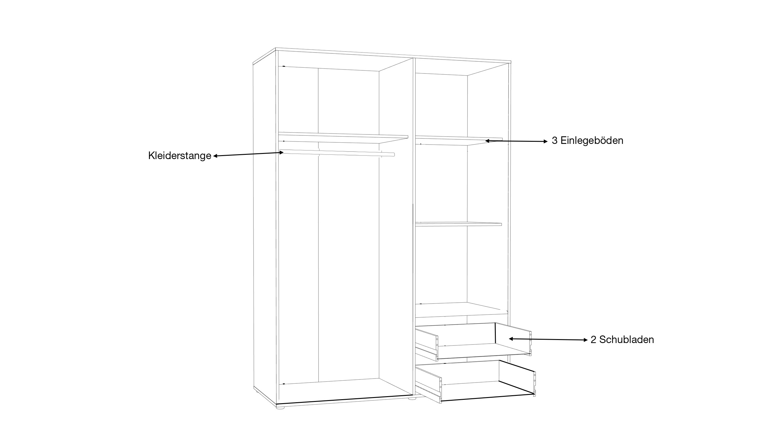 Kleiderschrank beige Artisan Eiche - 144 cm - 3 Türen - MOKKARIS