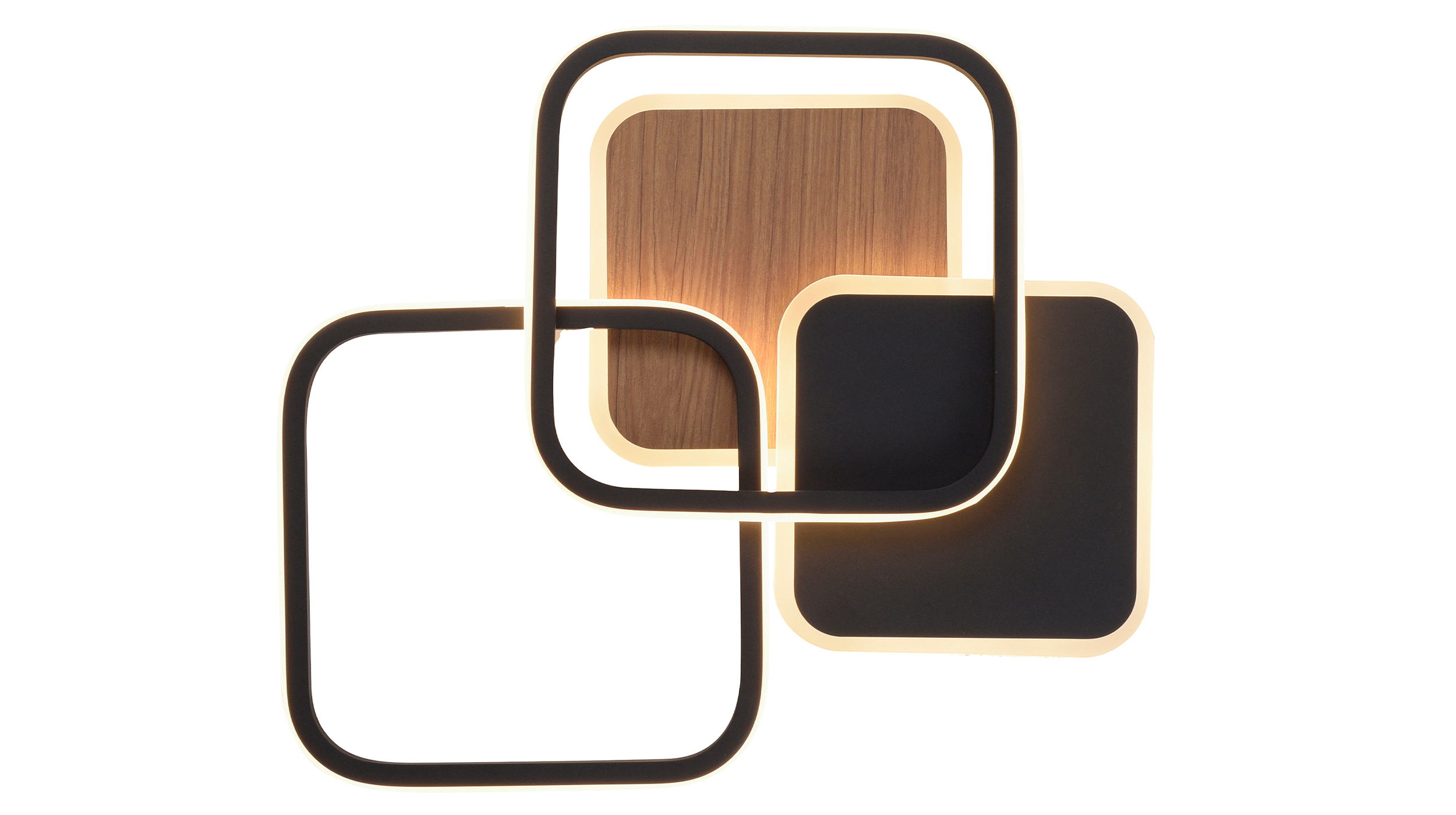 Deckenleuchte LED schwarz - Holzoptik 39 x 46 cm - SEVENT