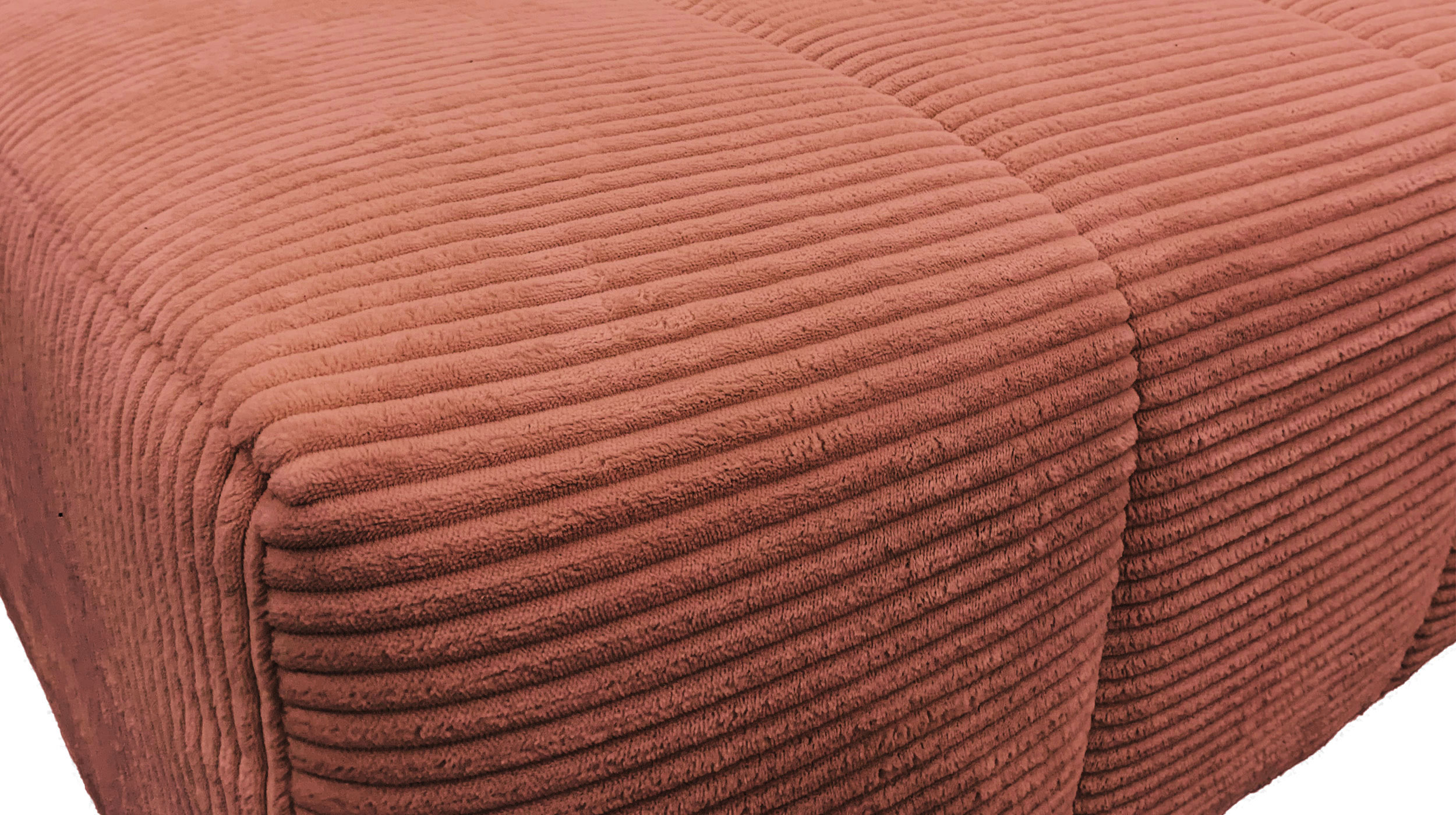 Ecksofa Cord rost - 256 x 180 cm - Sitztiefenverstellung - SIMPLE