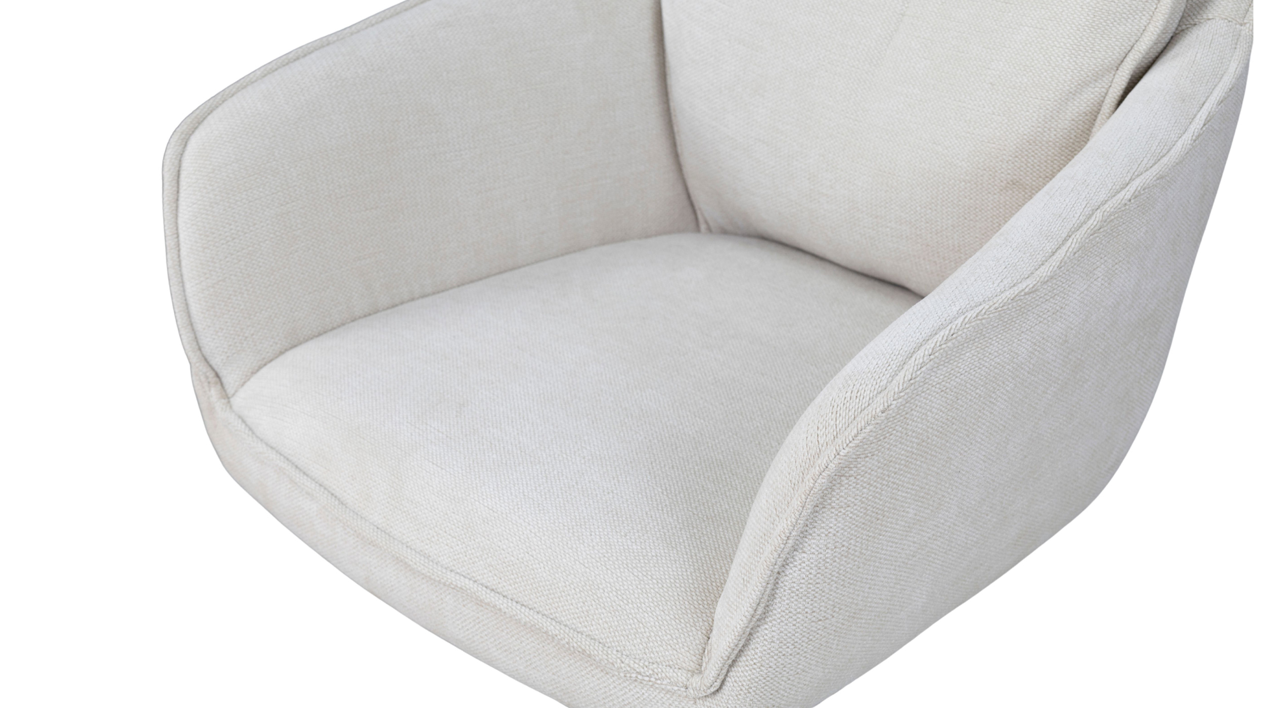 Armlehnstuhl beige Chenille-Optik - Taschenfederkern - drehbar - DIJON