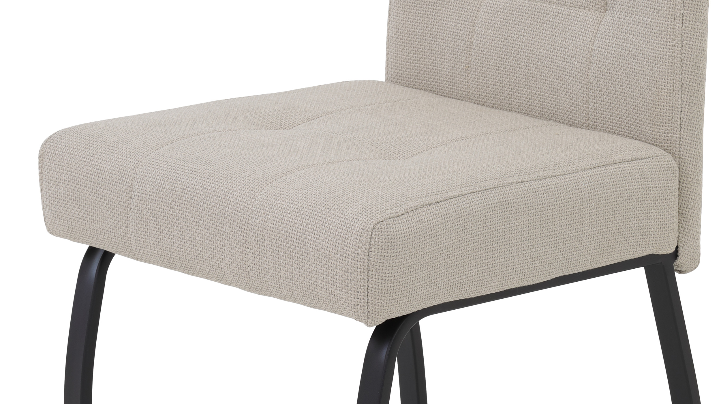 Polsterstuhl beige Metallgestell Microfaser Webstoff - LAILA