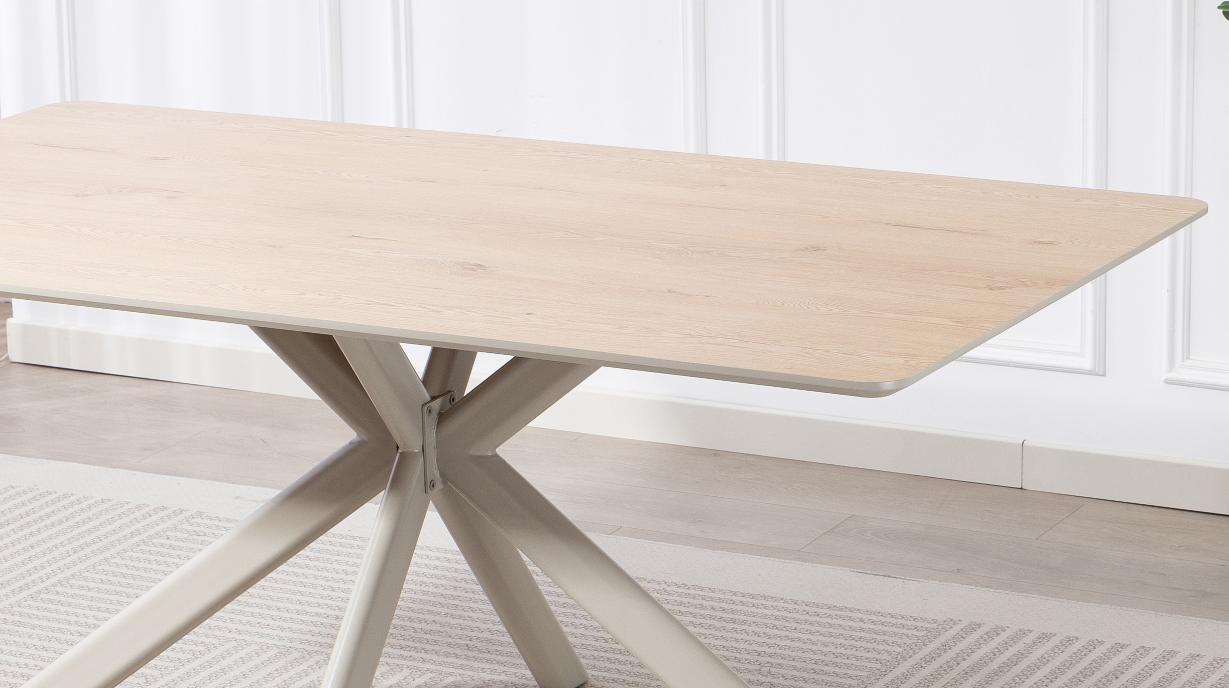 Esstisch 180 x 100 cm Eiche natur Metallgestell - LIVIA 