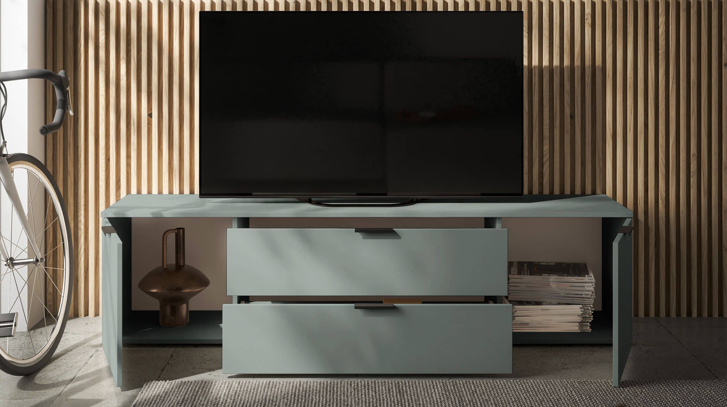 TV - Lowboard grün 180 cm TV-Board - LINZ