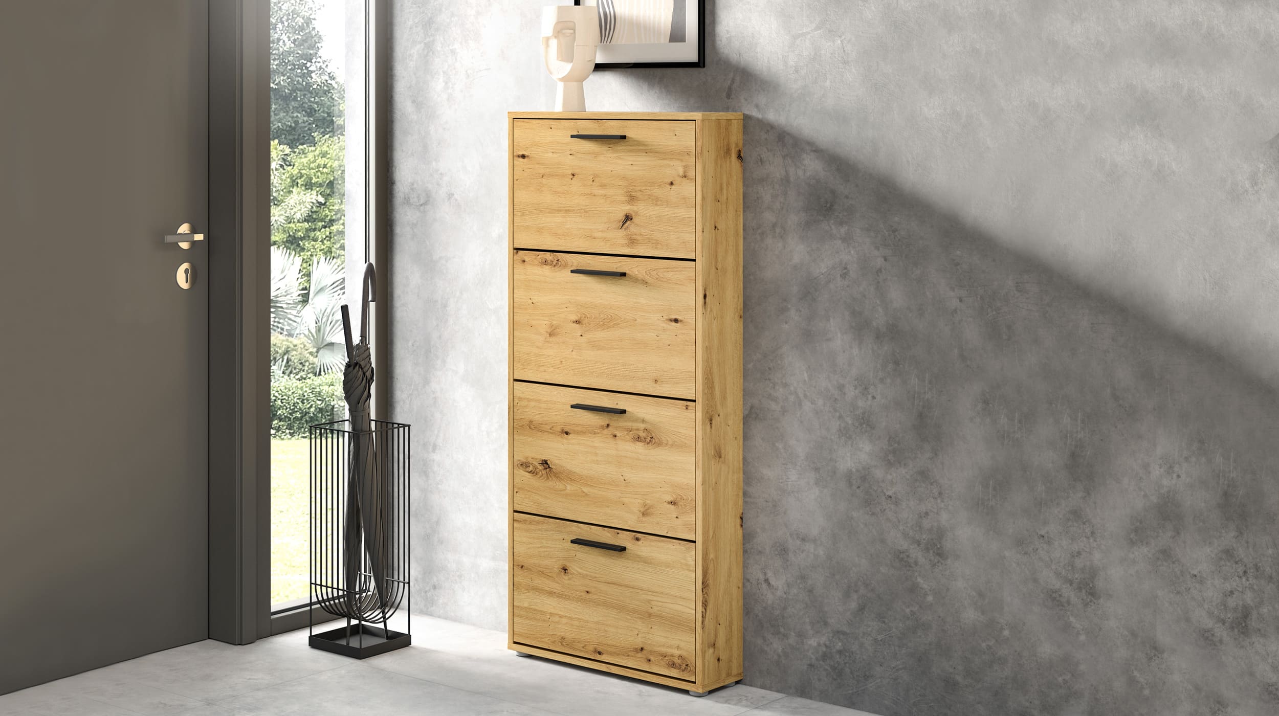 Schuhschrank Artisan Eiche - 59 x 136 cm - SAM