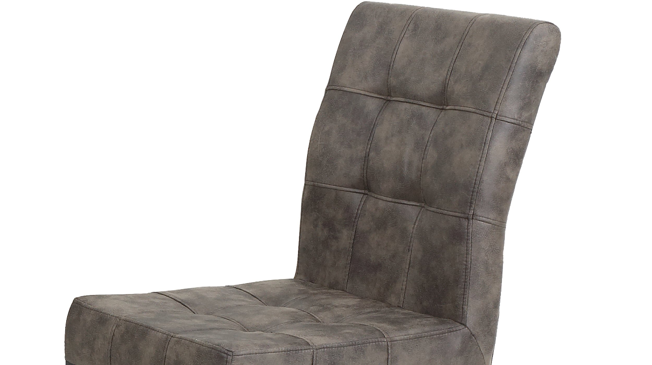 Schwingstuhl für Esszimmer braun in Lederlook  - DONNA