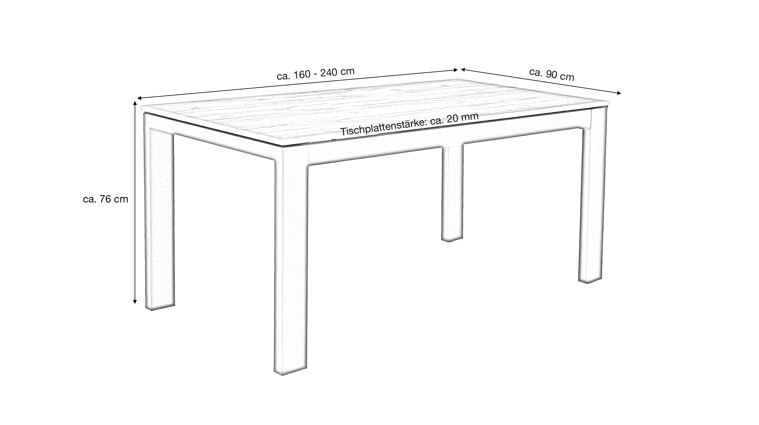 Esstisch 160 x 90 cm ausziehbar Wildeiche - BELIA