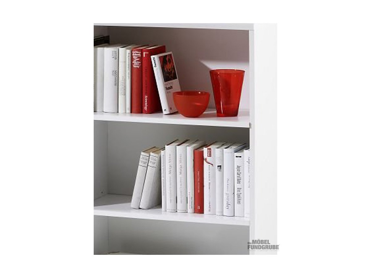 Bücherregal Standregal weiß 60 x 106 cm - 2 Einlegeböden - LILLY