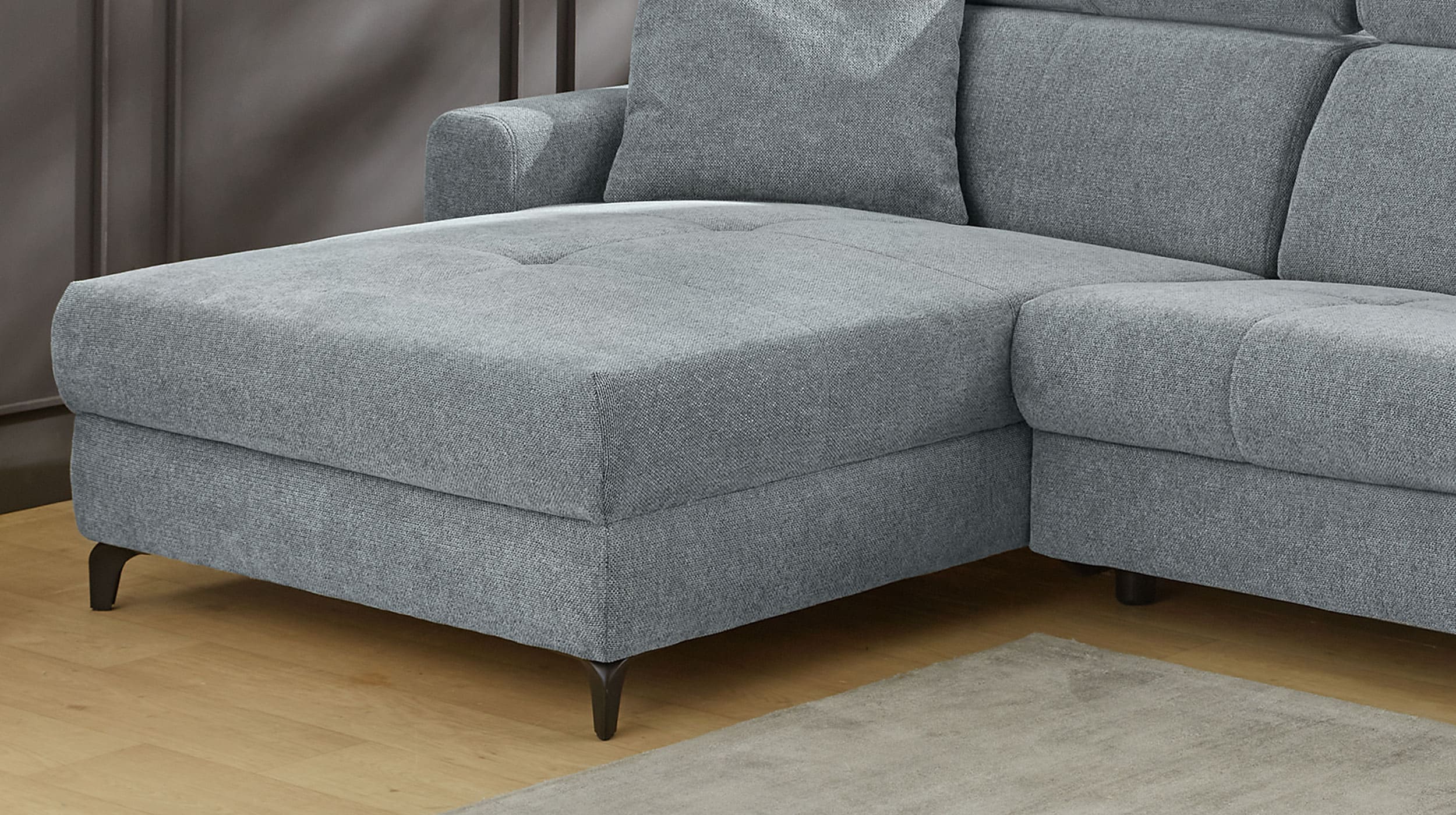 Ecksofa grau 301 x 184 cm mit Relaxfunktion - MONACO