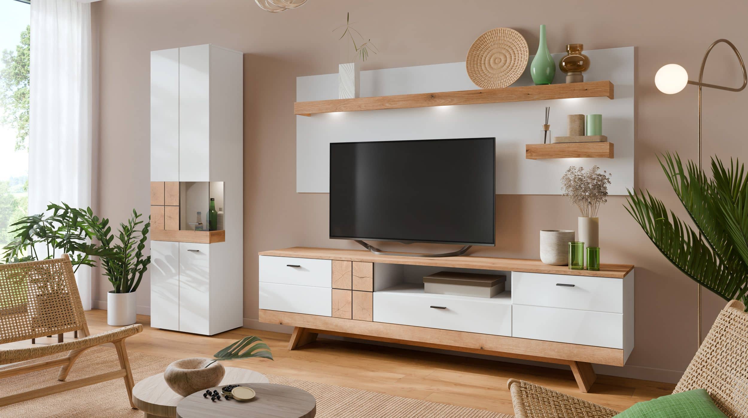Wandboard weiß - Coast Evoke Eiche 216 cm - ORETA