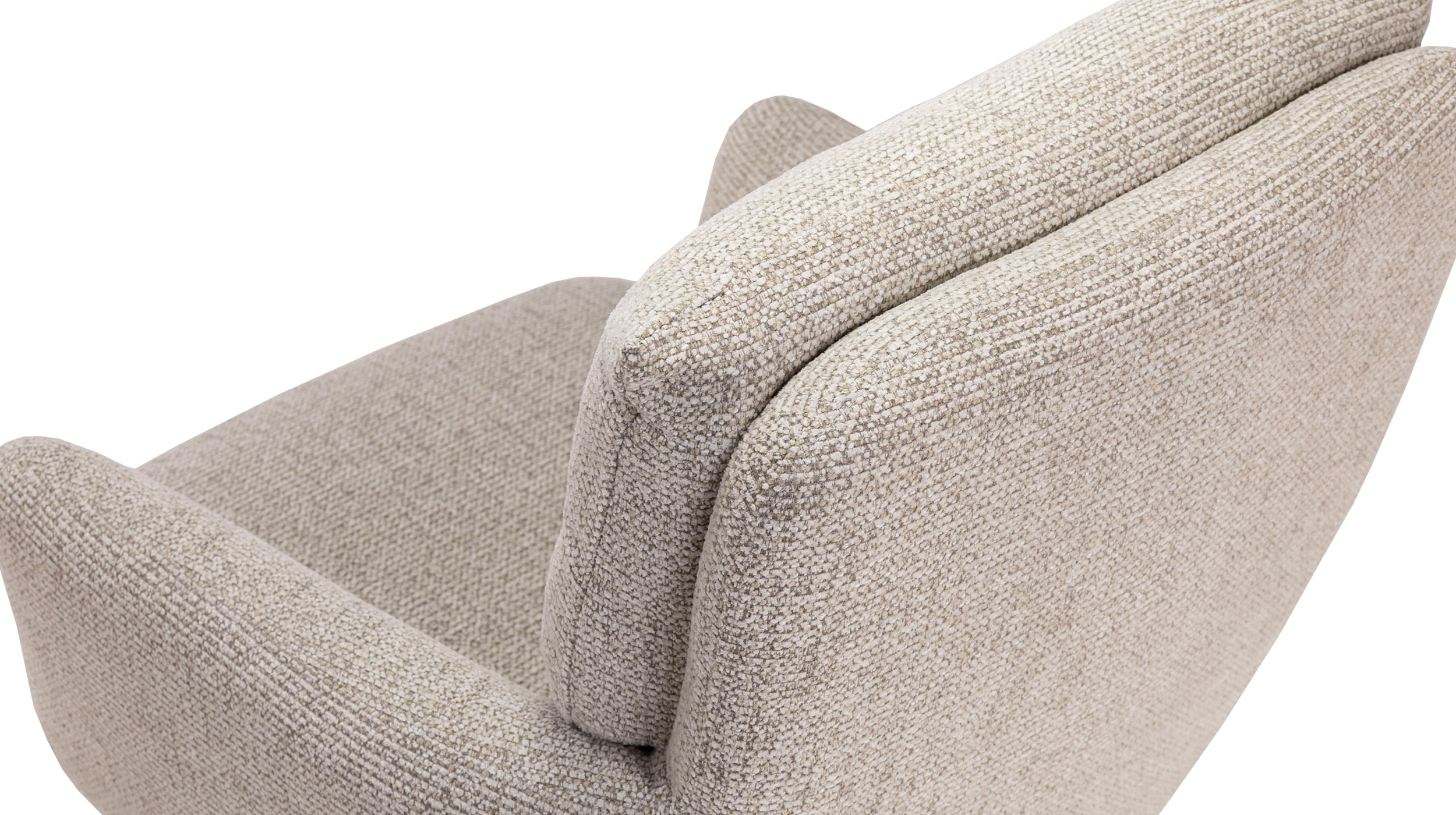 Armlehnstuhl beige Chenille drehbar - Federkern-Polsterung - SOFIA