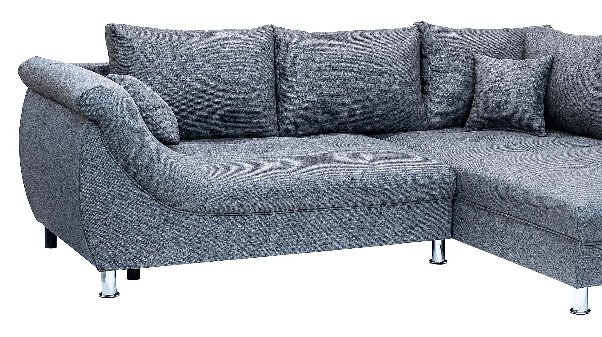 Ecksofa mit Schlaffunktion anthrazit Bettkasten 250 x 190 cm - TEXAS