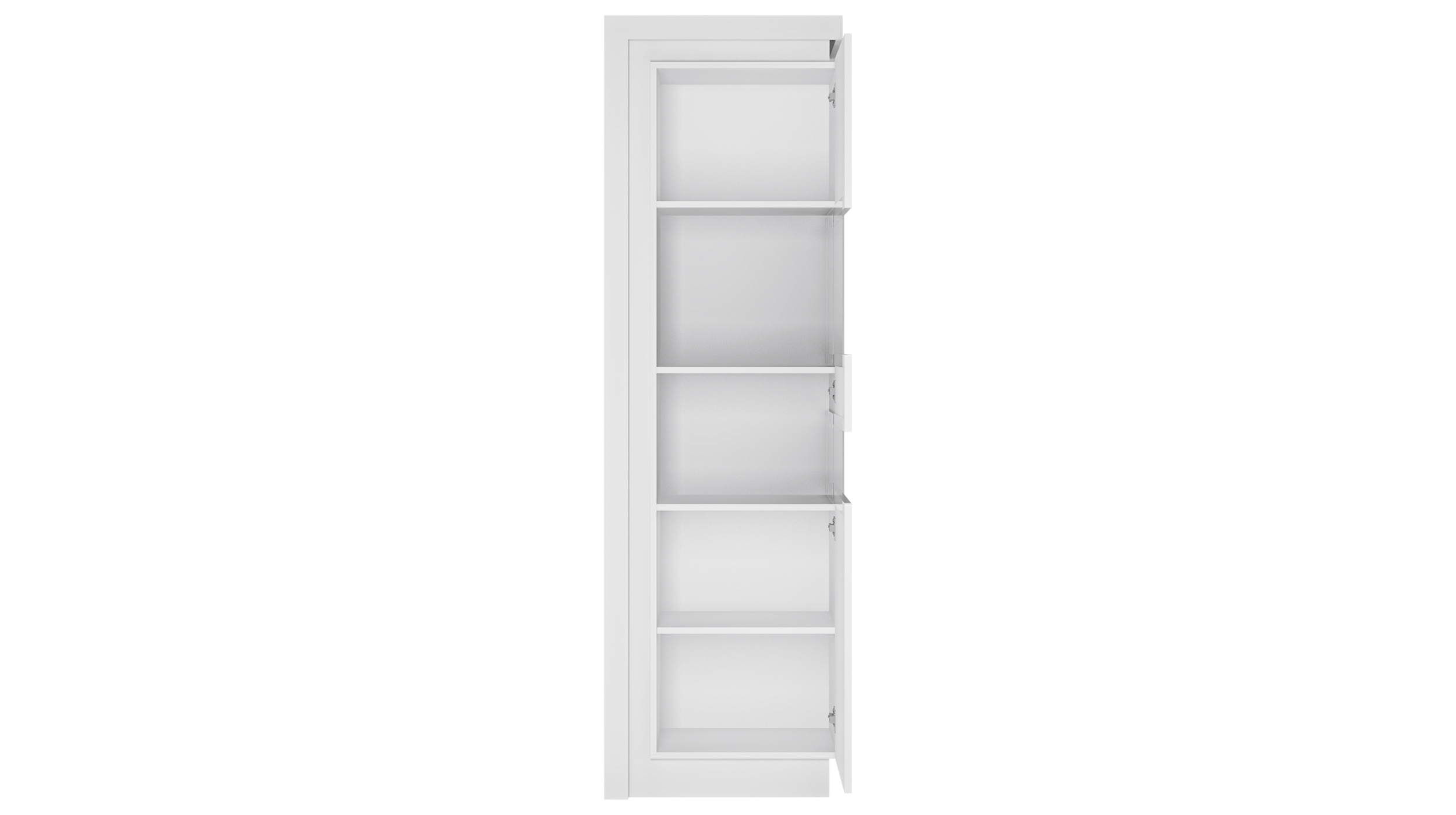 Vitrine mit Beleuchtung weiß Hochglanz Breite 60 cm - LYON