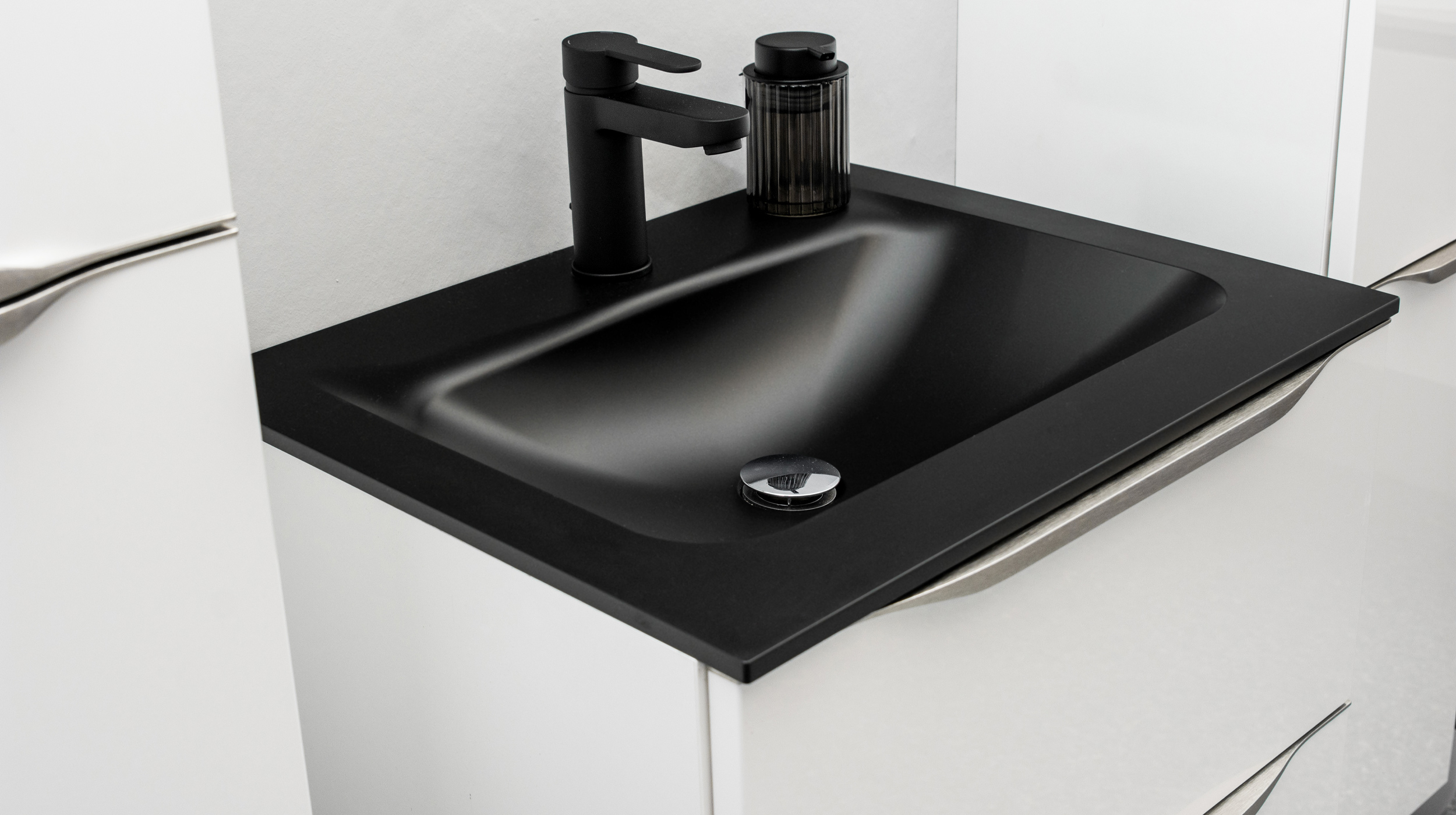 Badmöbel-Set weiß Glanz - 2-Teile - Waschtisch 60 cm - FRANA