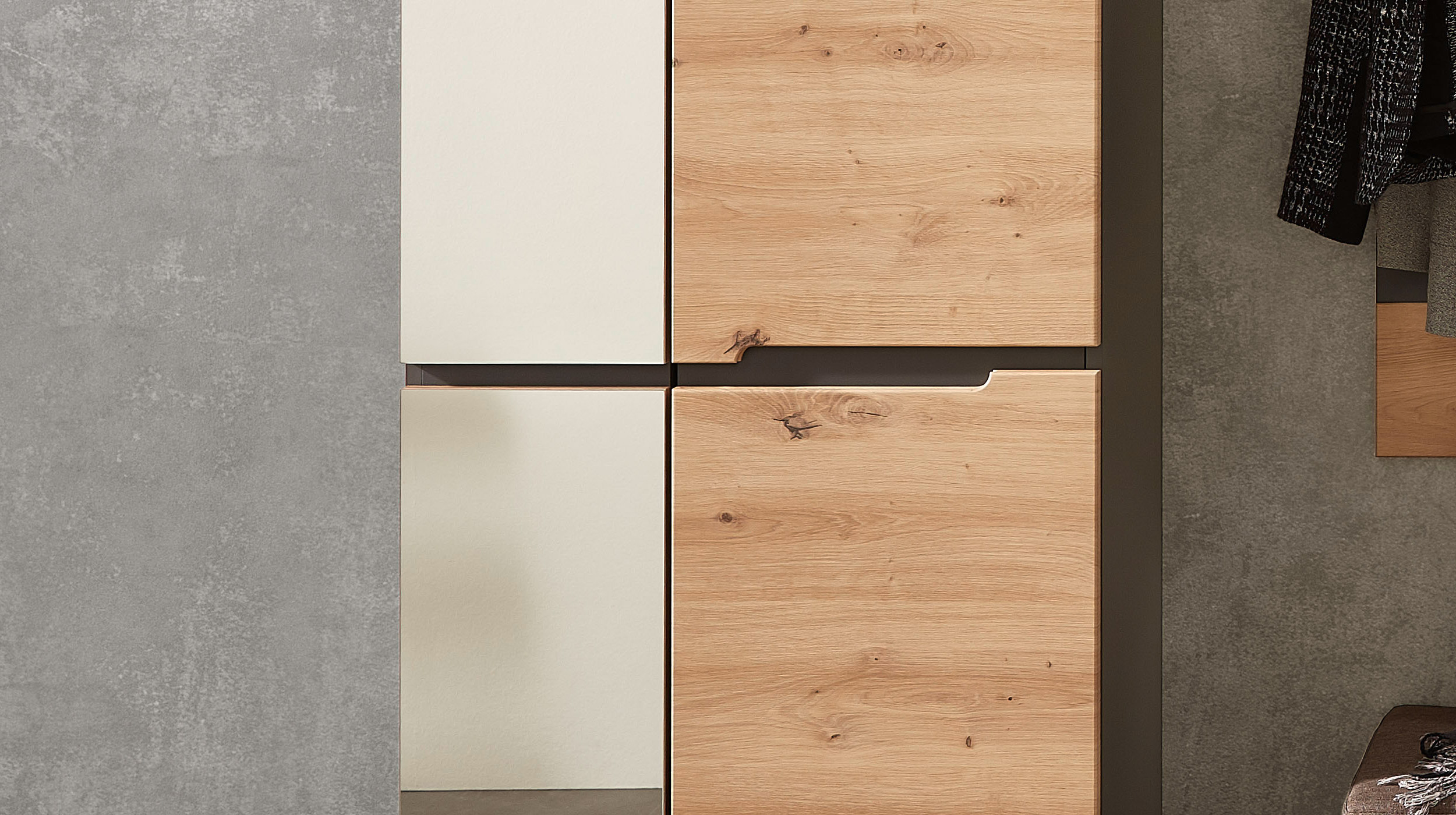Garderobenschrank mit Spiegel Artisan Eiche - Graphit 65 cm - MEMPHIS