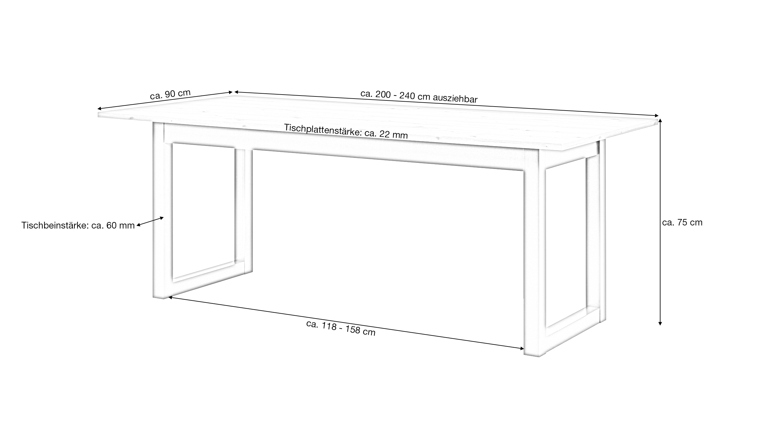 Esstisch ausziehbar 200 - 240 cm - Artisan Eiche - DENVER