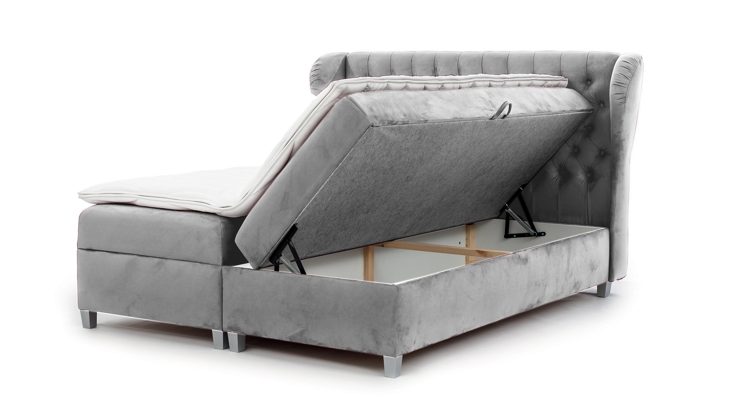 Boxbett 180 x 200 cm grau Bettkasten - JOKER Boxbett 180 x 200 cm grau Bettkasten - JOKER