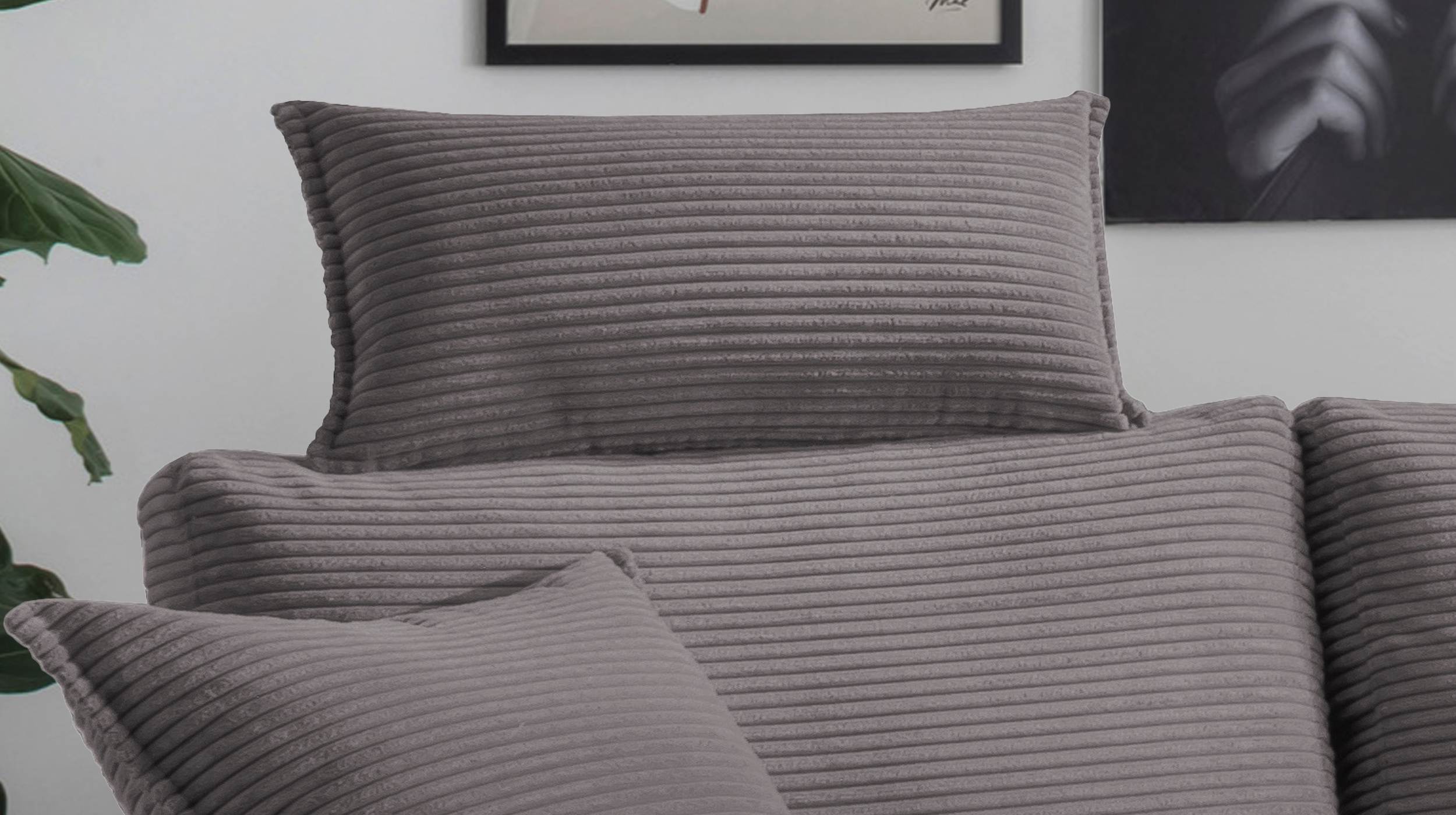 Kopfstütze Cord grau - 75 x 52 cm - SUMMER