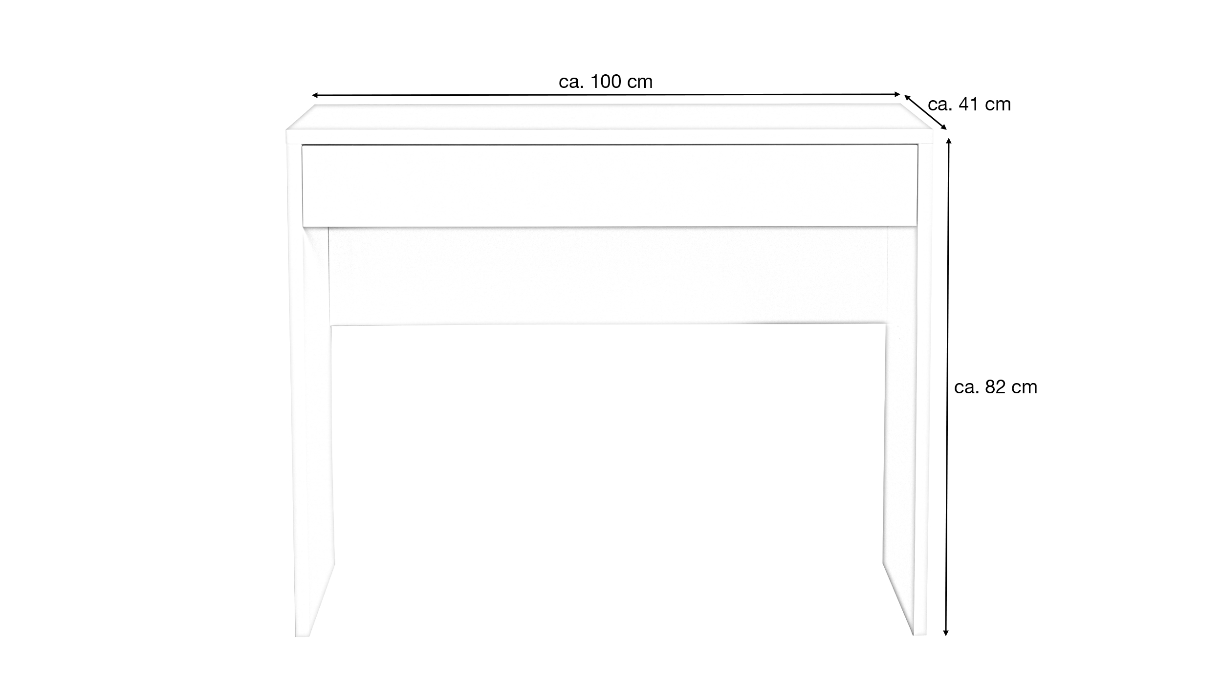 Schminktisch mit Schublade weiß hochglanz 100 cm - ESPRESSO