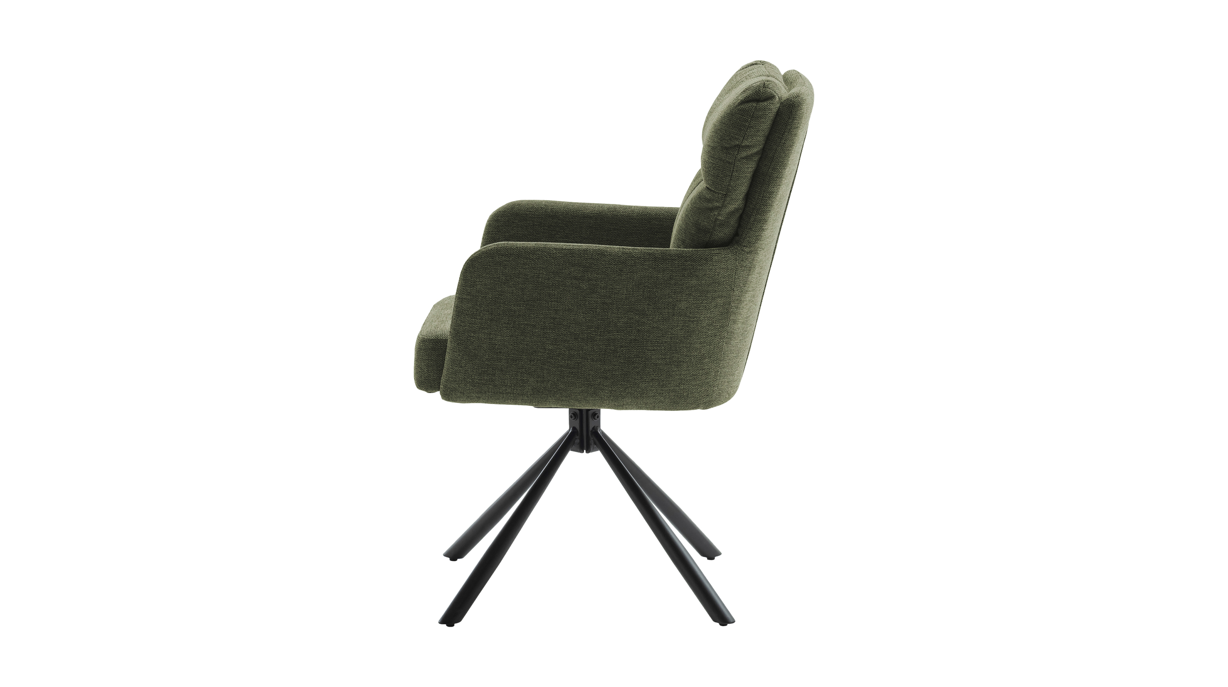 Armlehnstuhl olive Drehstuhl Chenille Optik - UTICA