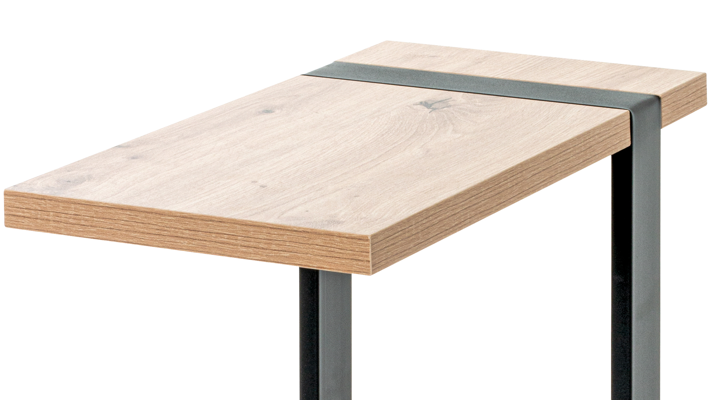 Beistelltisch Eiche schwarz - Metall - rechteckig - Saragossa Beistelltisch Eiche schwarz - Metall - rechteckig - Saragossa