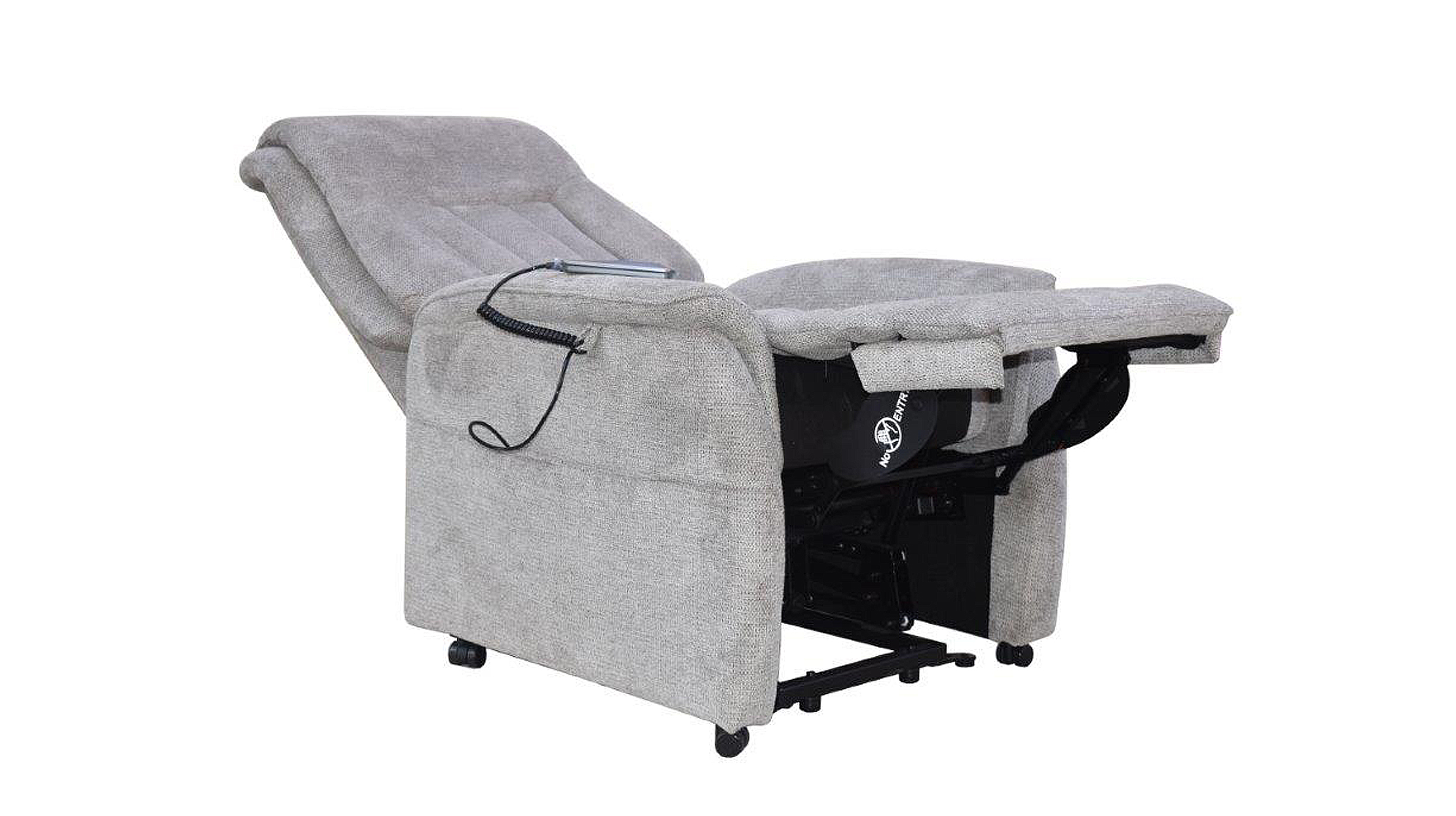 Fernsehsessel Webstoff taupe - 2 Motoren - Aufstehhilfe - SIENA