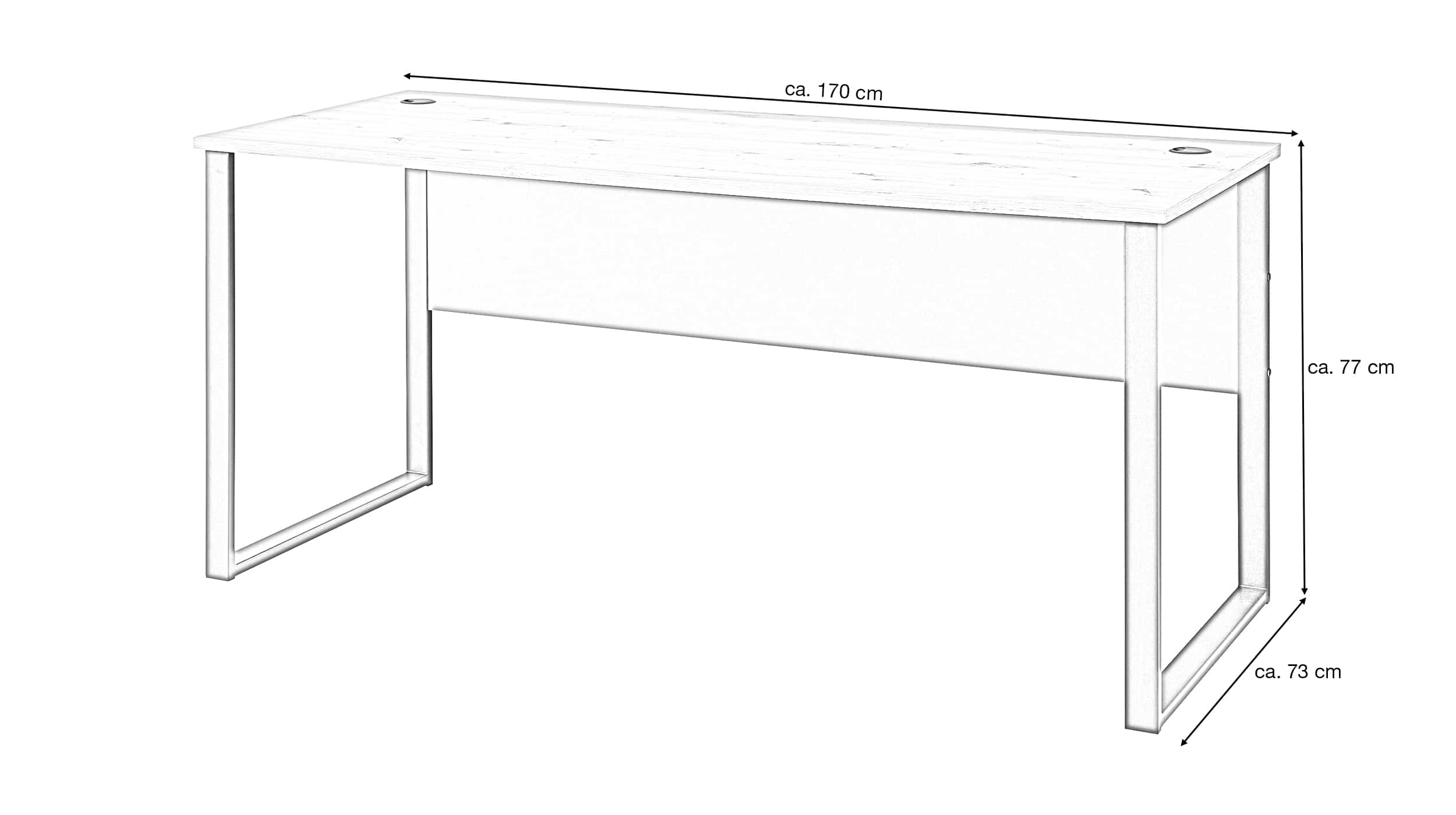 Schreibtisch Artisan Eiche 170 cm Metallgestell - MEMPHIS