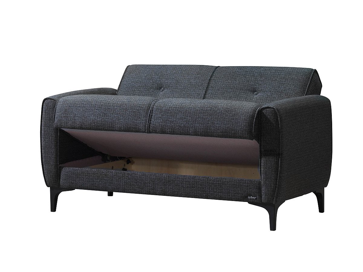 Einzelsofa anthrazit Schlaffunktion ausziehbar 2-Sitzer 138 cm - SAHIN