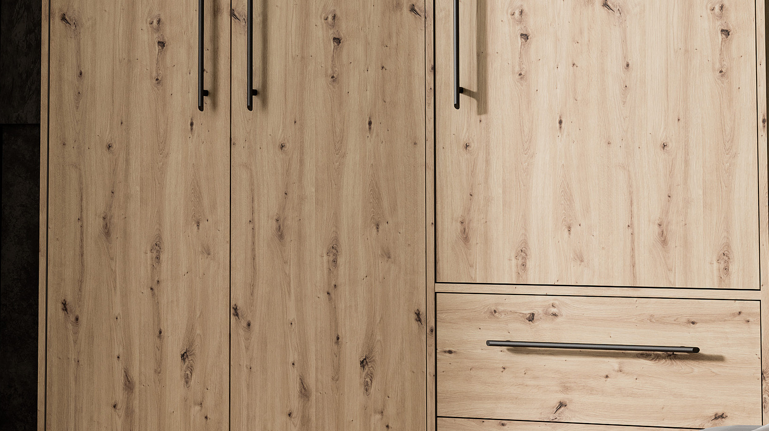 Kleiderschrank Artisan Eiche - 144 cm - MOKKARIS