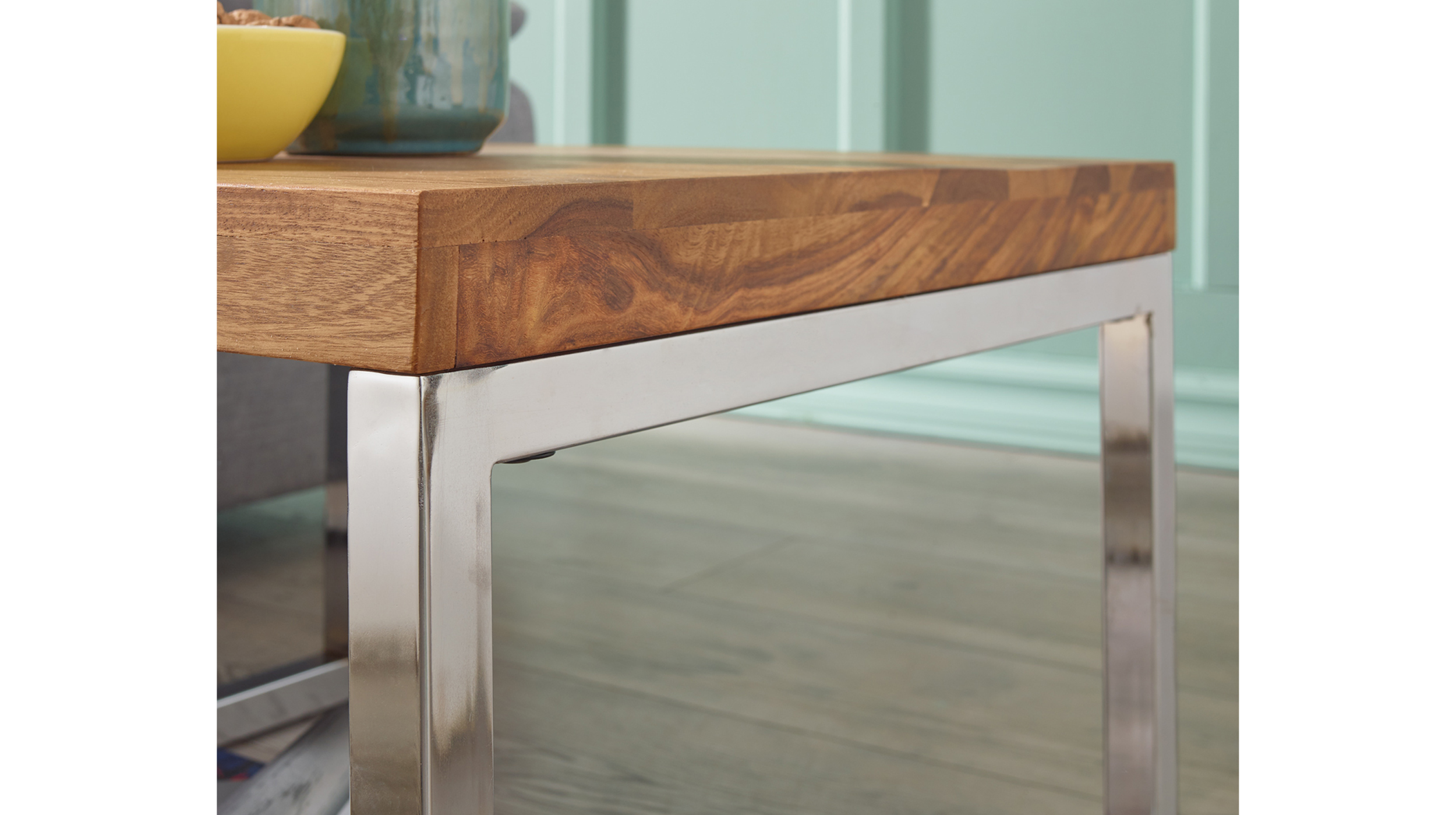 Beistelltisch Sheesham massiv gebeizt - quadratisch - 60 x 60 cm - GRETE