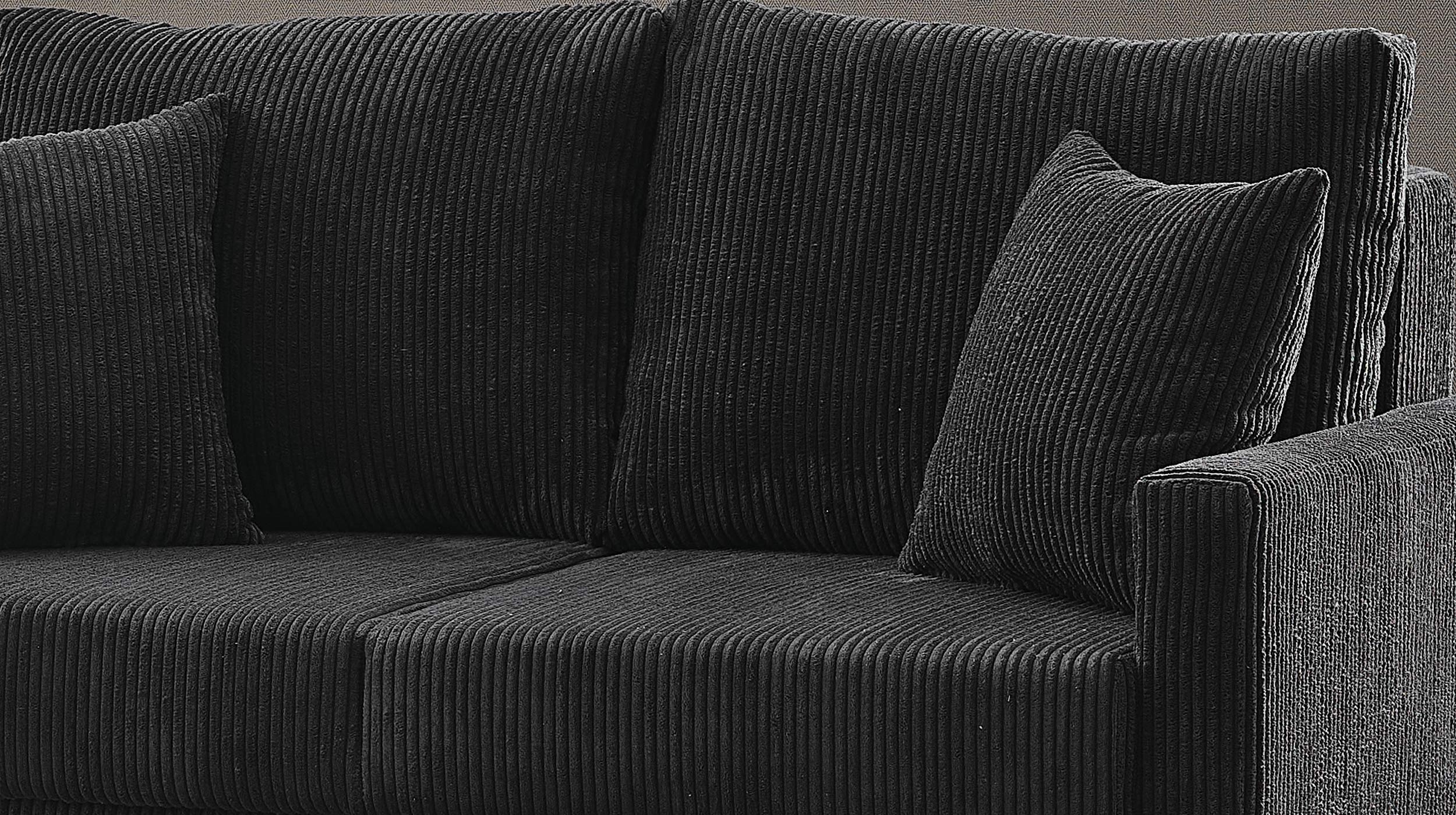 Schlafsofa Cord anthrazit 2-Sitzer 159 cm - BERGAMO