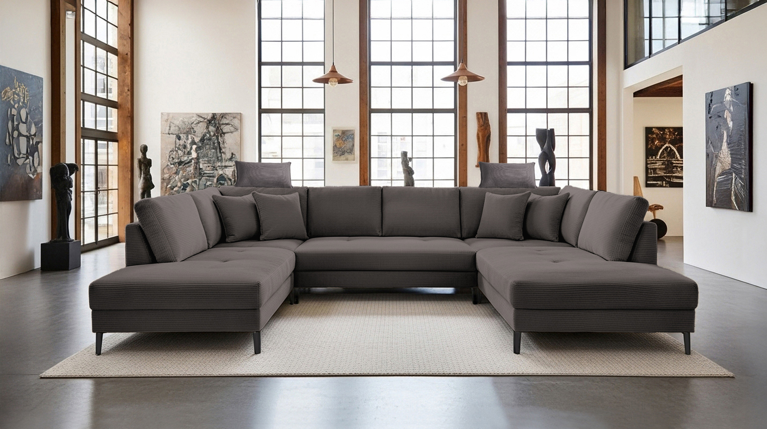 Kopfstütze Cord grau - 75 x 52 cm - SUMMER