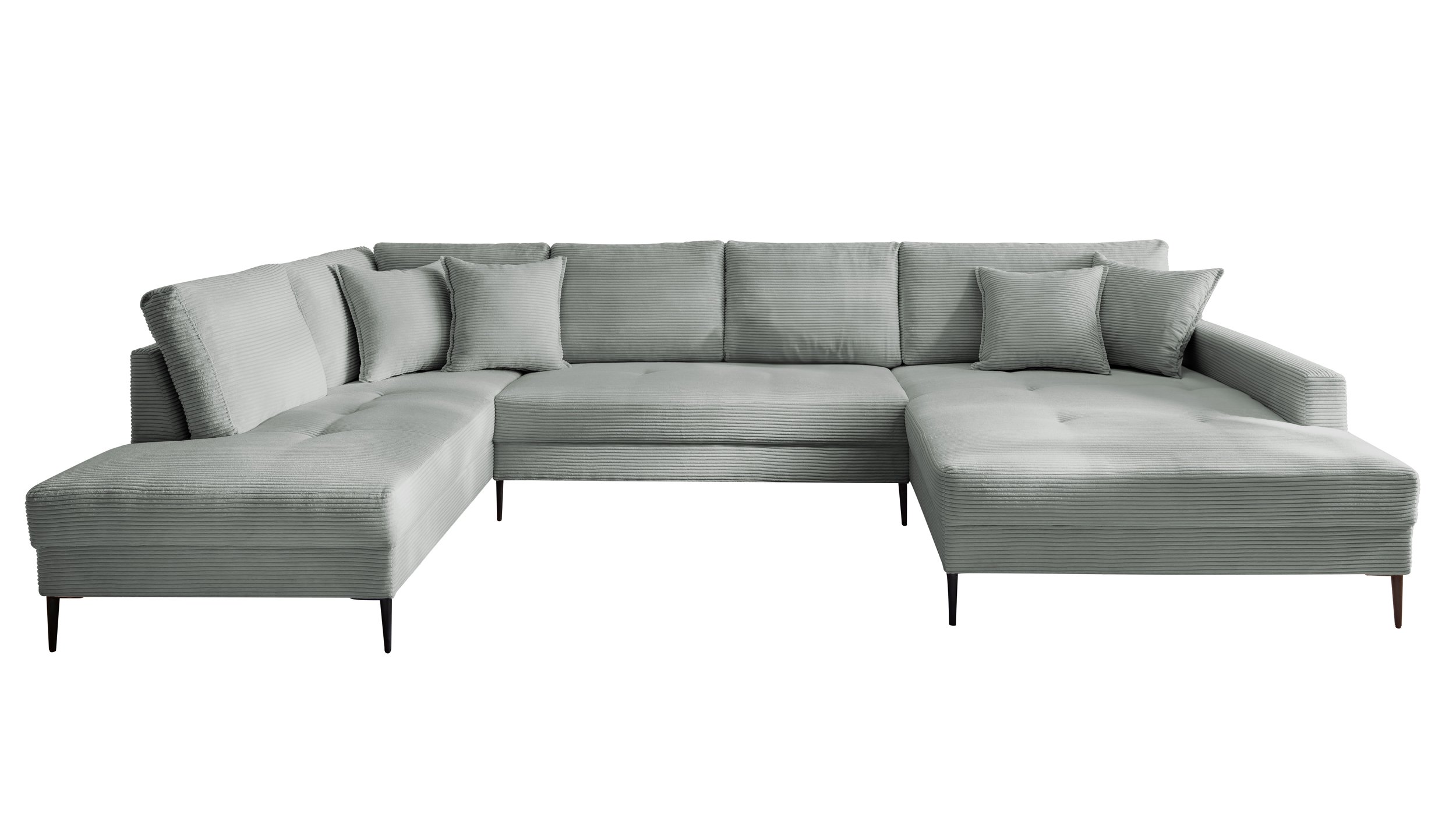 Wohnlandschaft Cord pastell grün - 360 cm - SUMMER 