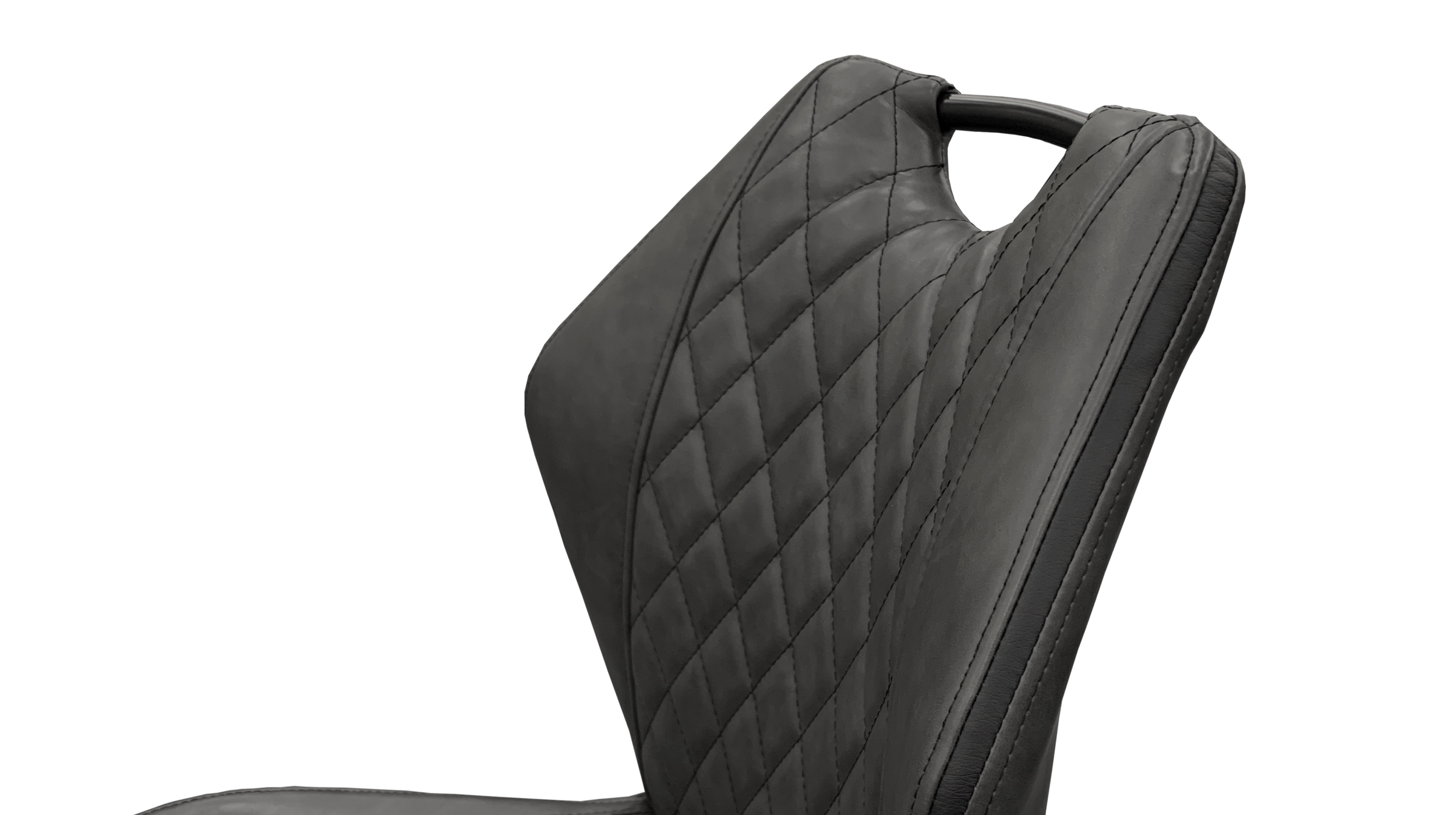 Polsterstuhl Schalenstuhl Lederlook anthrazit - drehbar - KATJA