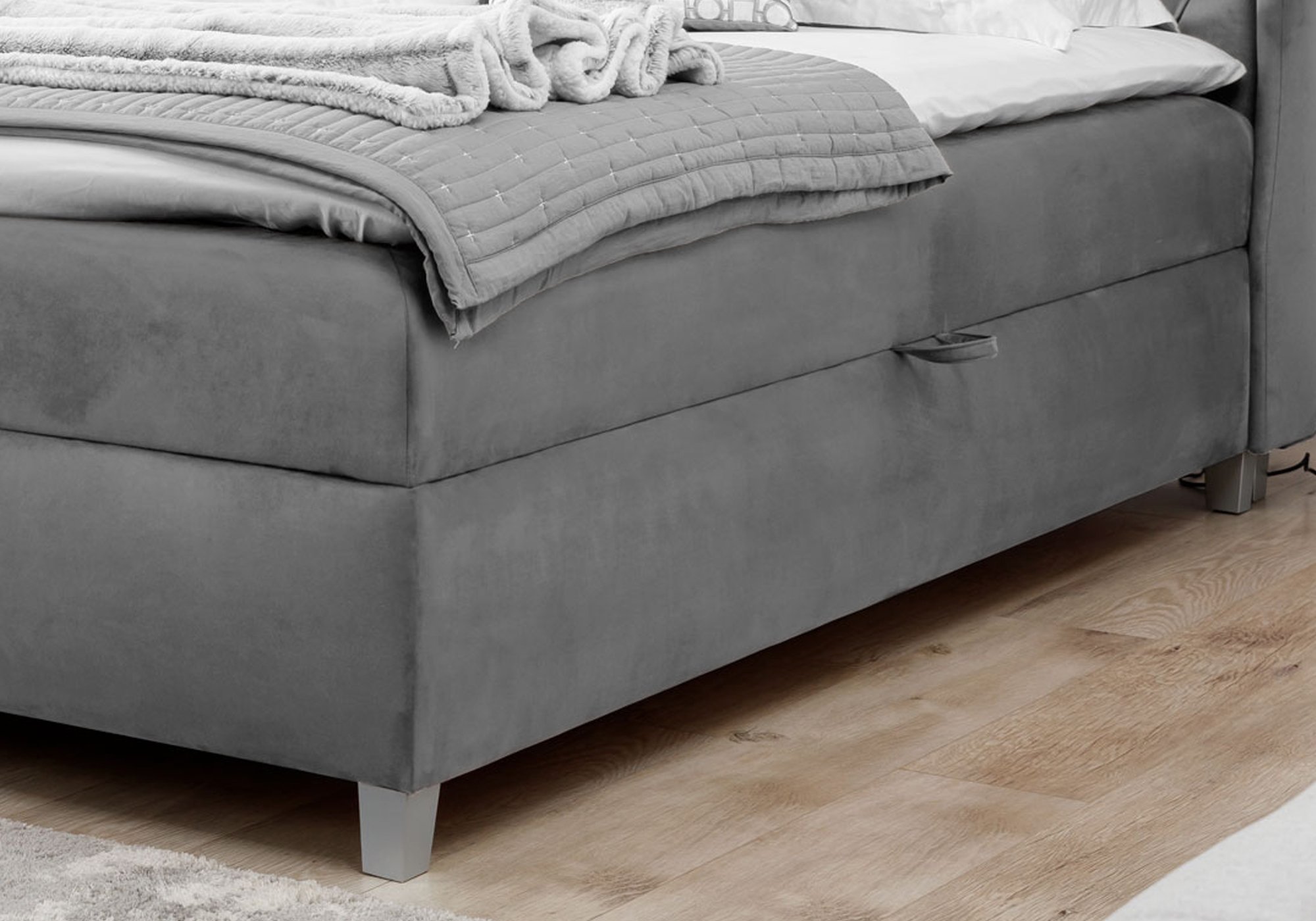 Boxbett 180 x 200 cm grau Bettkasten - JOKER Boxbett 180 x 200 cm grau Bettkasten - JOKER