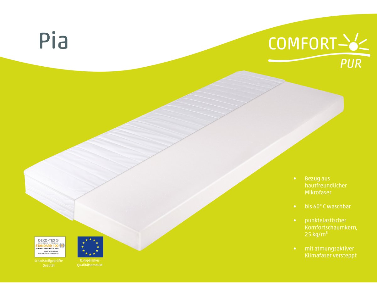 Komfortschaum-Matratze 90 x 200 cm  H2 - PIA