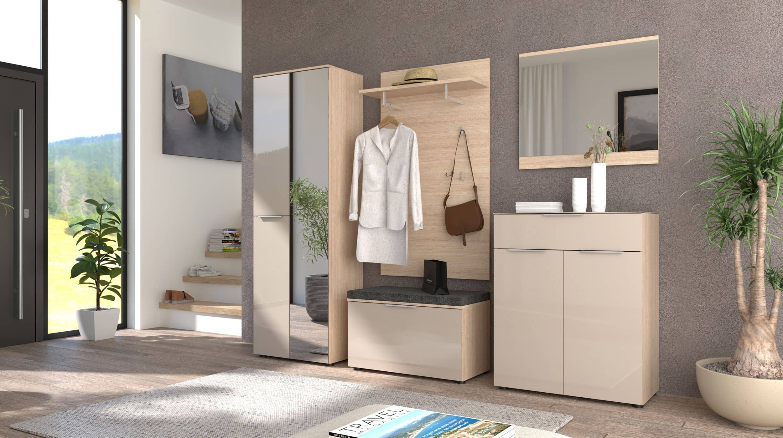 Wandgarderobe Paneel Riva eiche 80 x 138 cm - SANTORIN
