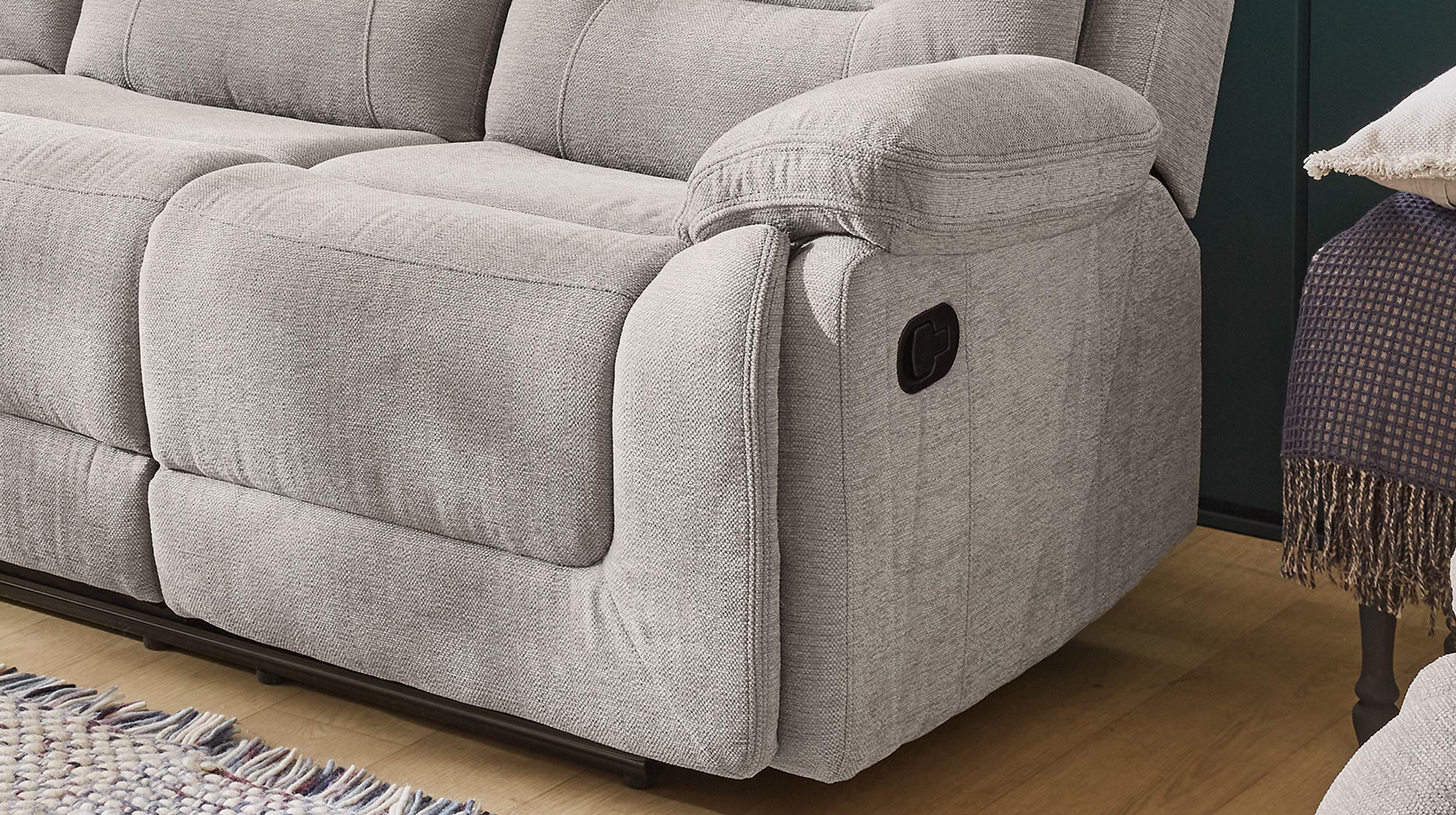 Einzelsofa 3-Sitzer grau 220 cm - mit Relaxfunktion - SYLT